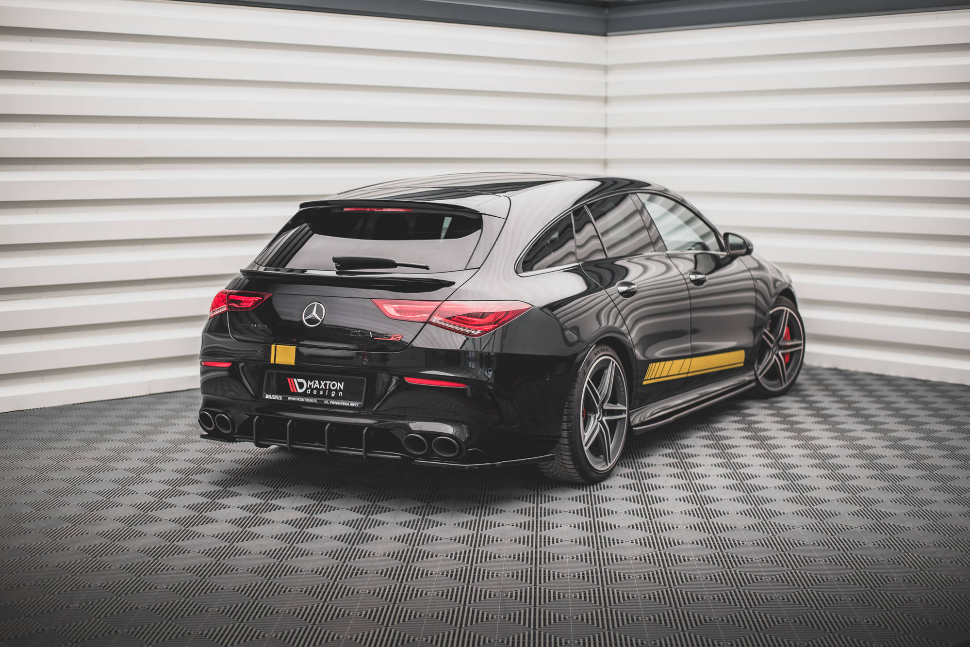 Street Pro Heckschürze Heck Ansatz Diffusor passend für Mercedes-AMG CLA 35 / 45 Aero C118 schwarz-rot