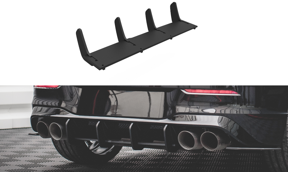 Street Pro Heckschürze Heck Ansatz Diffusor passend für VW Golf R Mk8 schwarz-rot