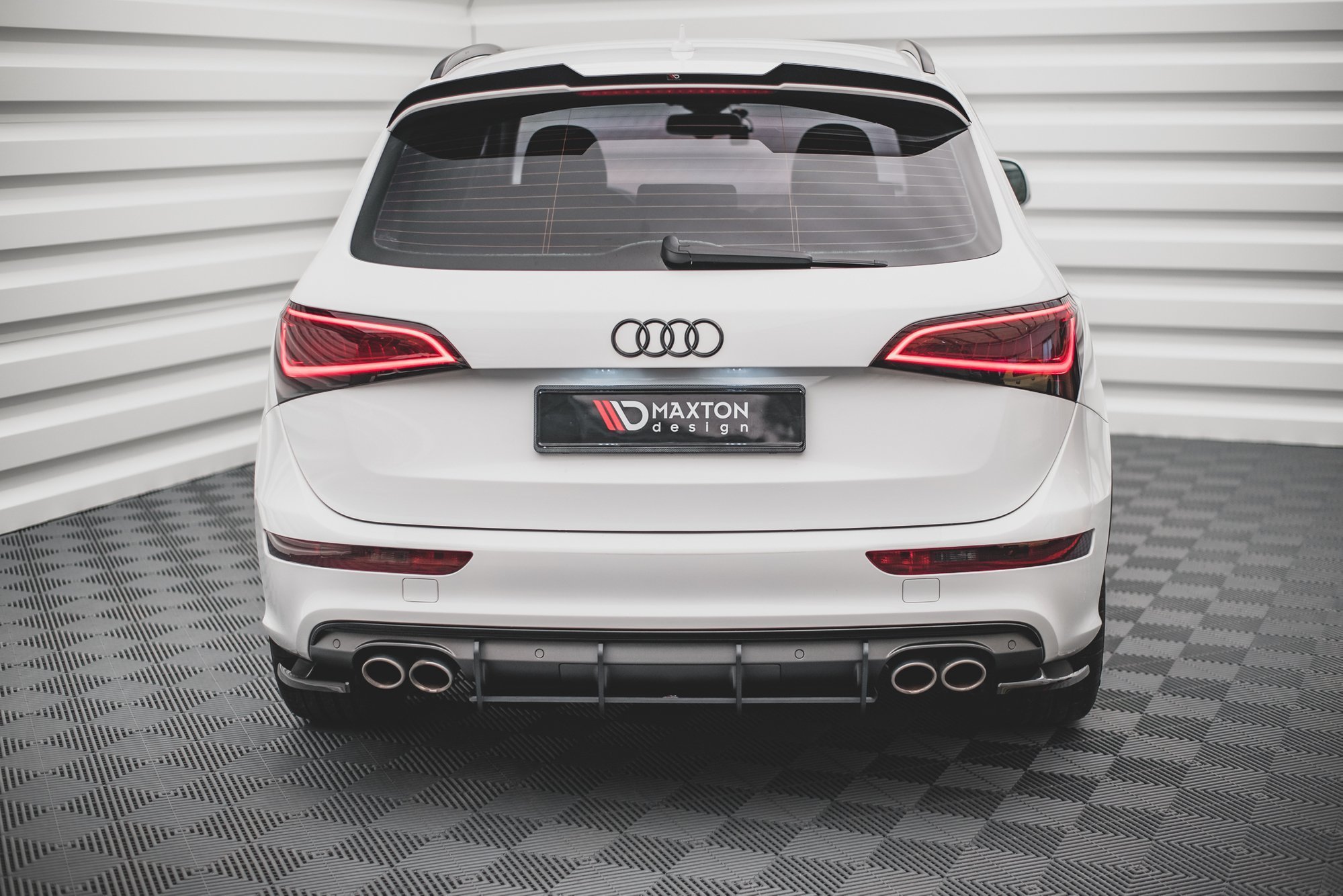 Street Pro Heckschürze Heck Ansatz Diffusor passend für Audi SQ5 Mk1 8R rot