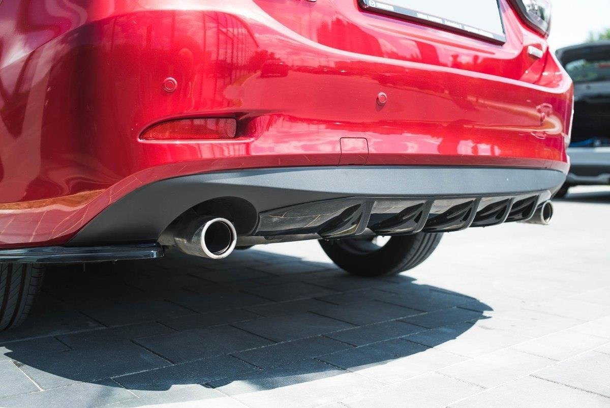 Diffusor Heck Ansatz für Mazda 6 GJ Mk3 Facelift schwarz Hochglanz