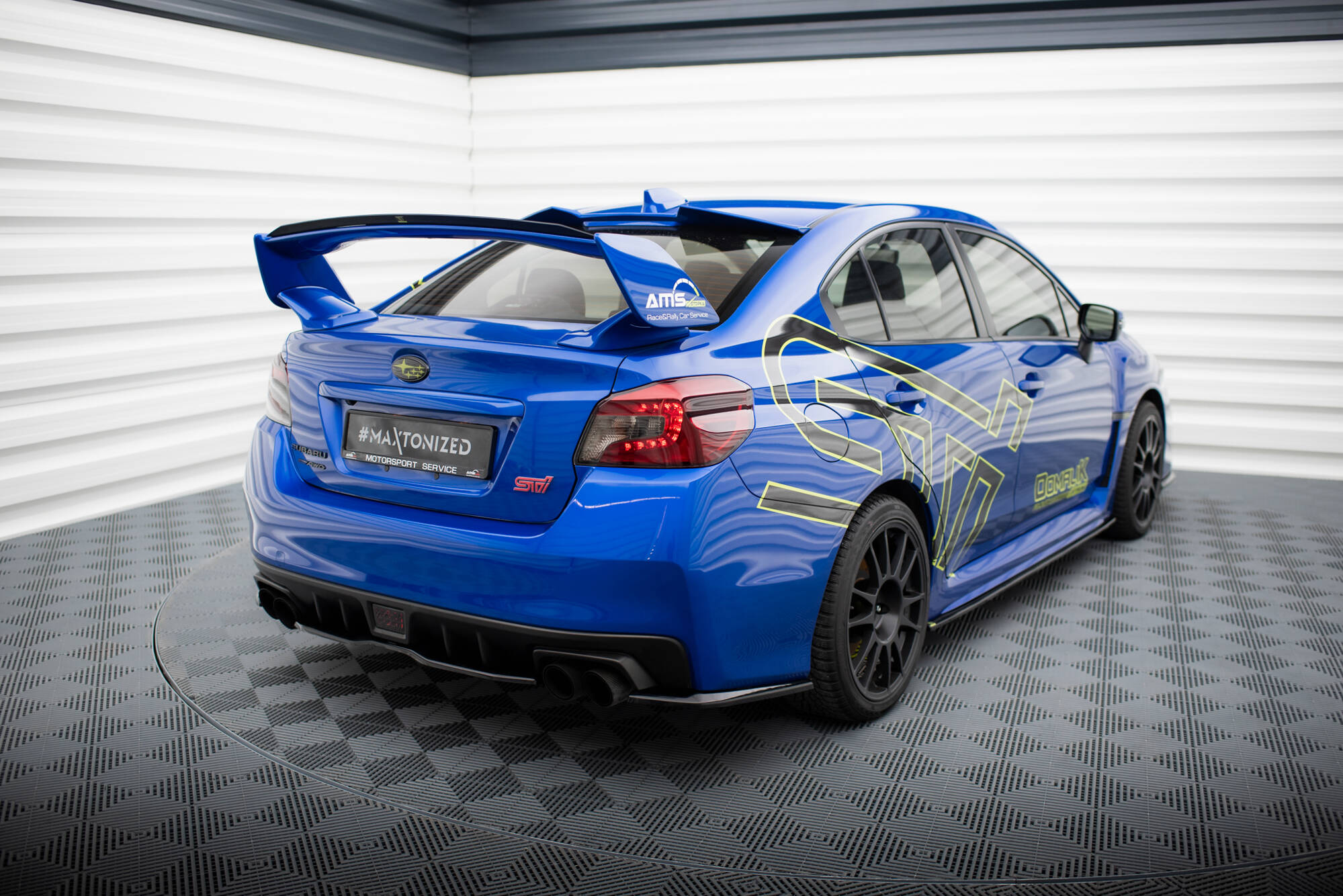 Street+ Heck Ansatz Flaps V.2 passend für Subaru WRX STI Mk1 schwarz Hochglanz