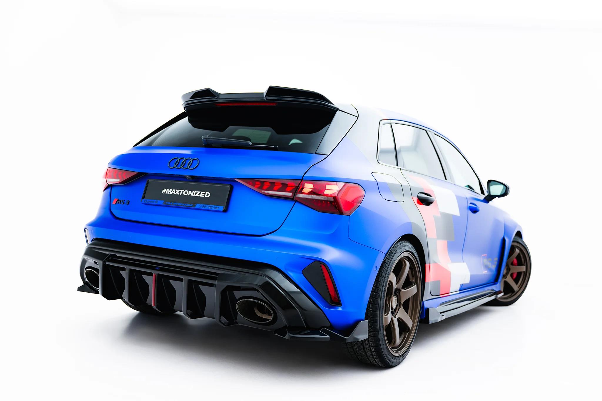 Diffusor Flaps V.2 passend für Audi RS3 Sportback 8Y Facelift schwarz Hochglanz