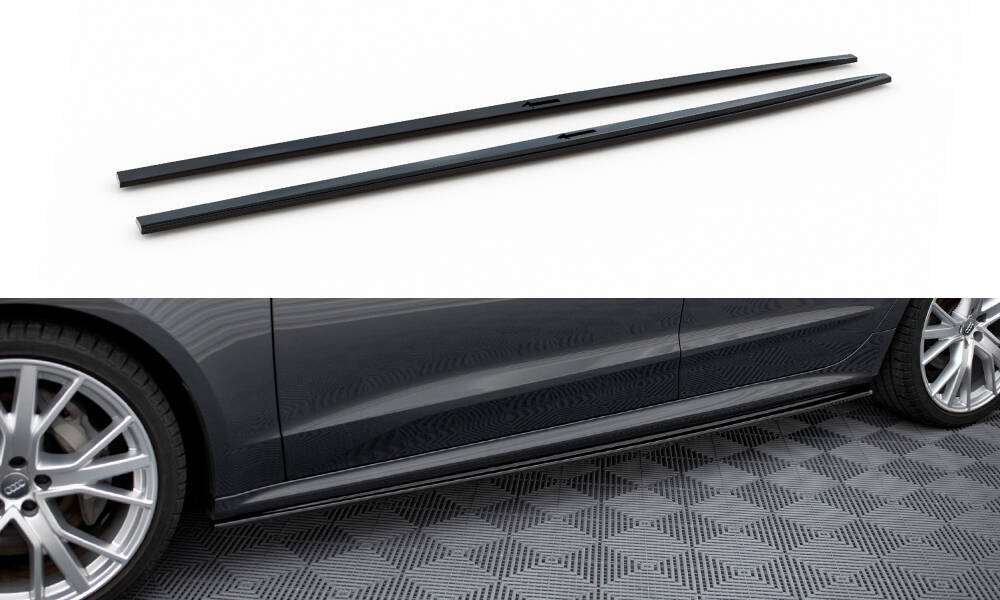 Seitenschweller Ansatz für Audi A7 S-Line C8 / S7 C8 / C8 Facelift / S7 Facelift schwarz Hochglanz