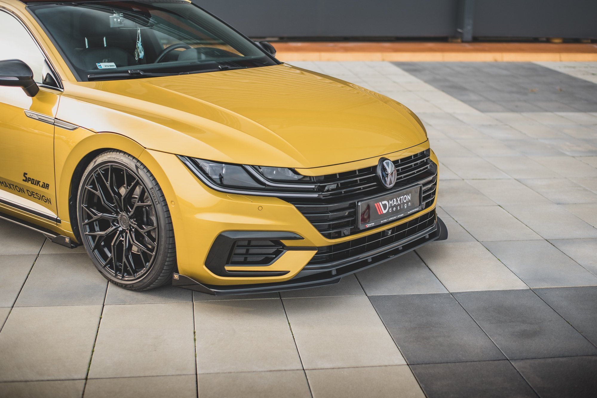 Front Stoßstange Flaps passend für VW Arteon R-Line Limousine / Shooting Brake Mk1 schwarz Hochglanz