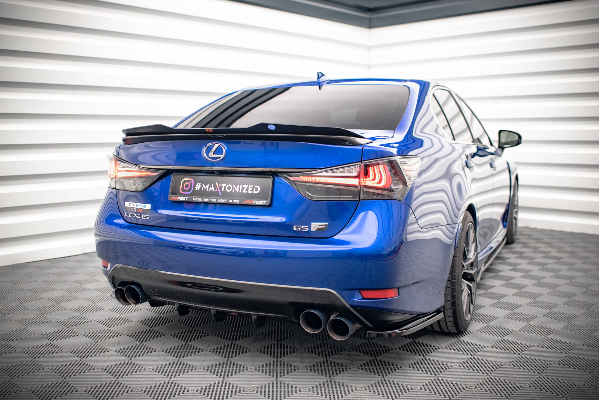 Street+ Heck Ansatz Diffusor passend für Lexus GS F Mk4 FL schwarz Hochglanz