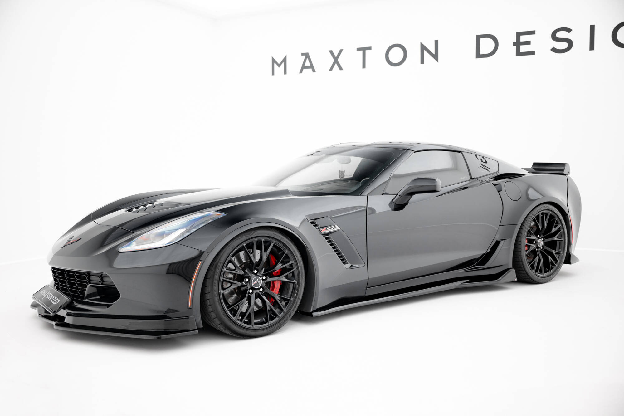 Street+ Seitenschweller Leisten passend für Chevrolet Corvette Z06 C7 schwarz Hochglanz