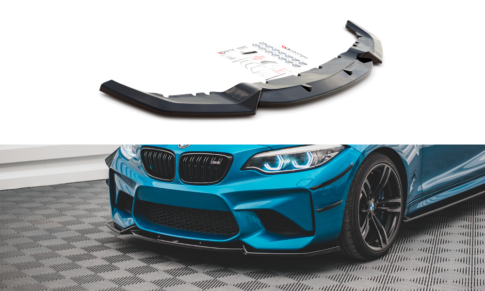Street+ Spoilerlippe Front Ansatz V.2 passend für BMW M2 F87 schwarz Hochglanz
