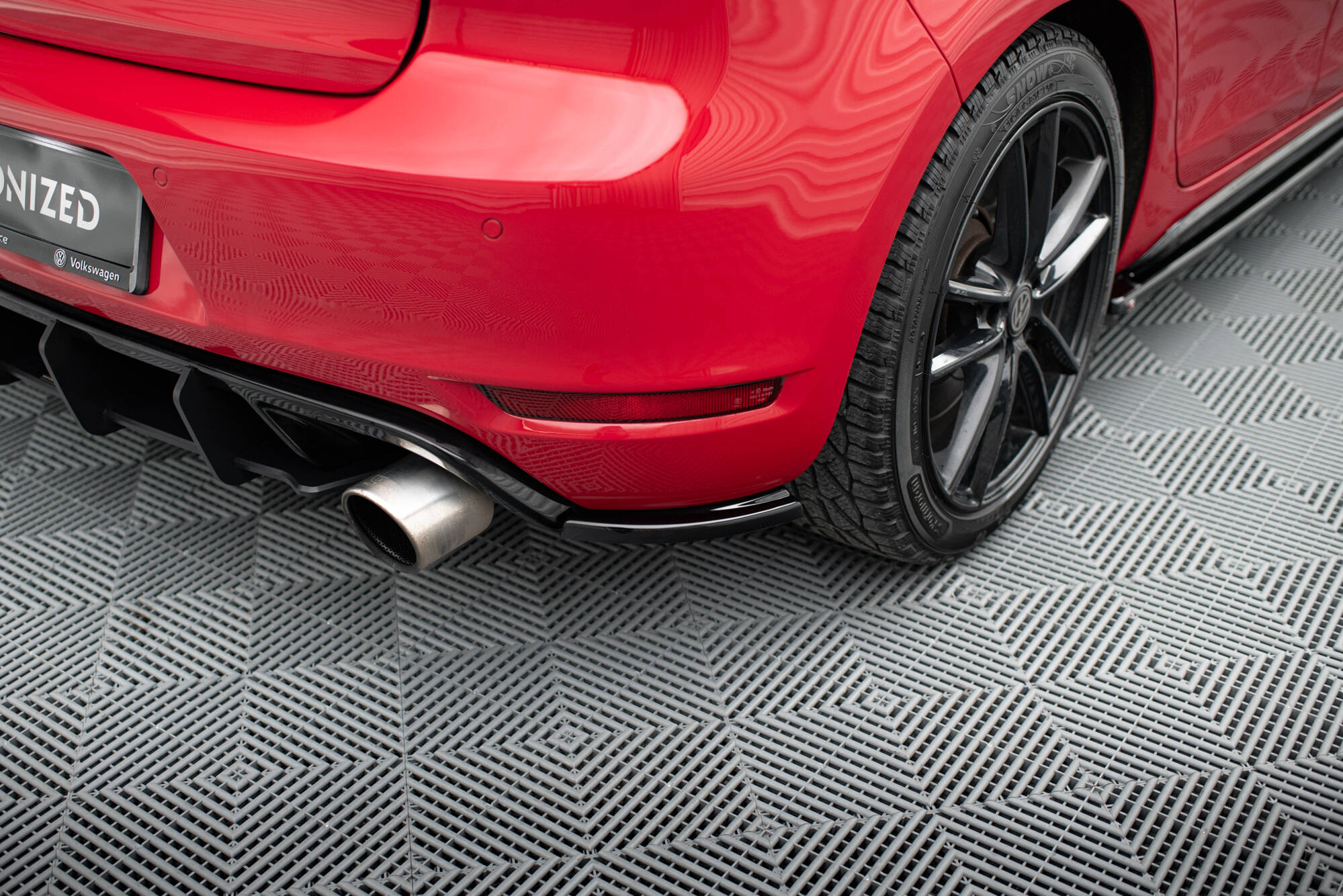 Heck Ansatz Flaps Diffusor für VW GOLF 6 GTI 35TH schwarz Hochglanz
