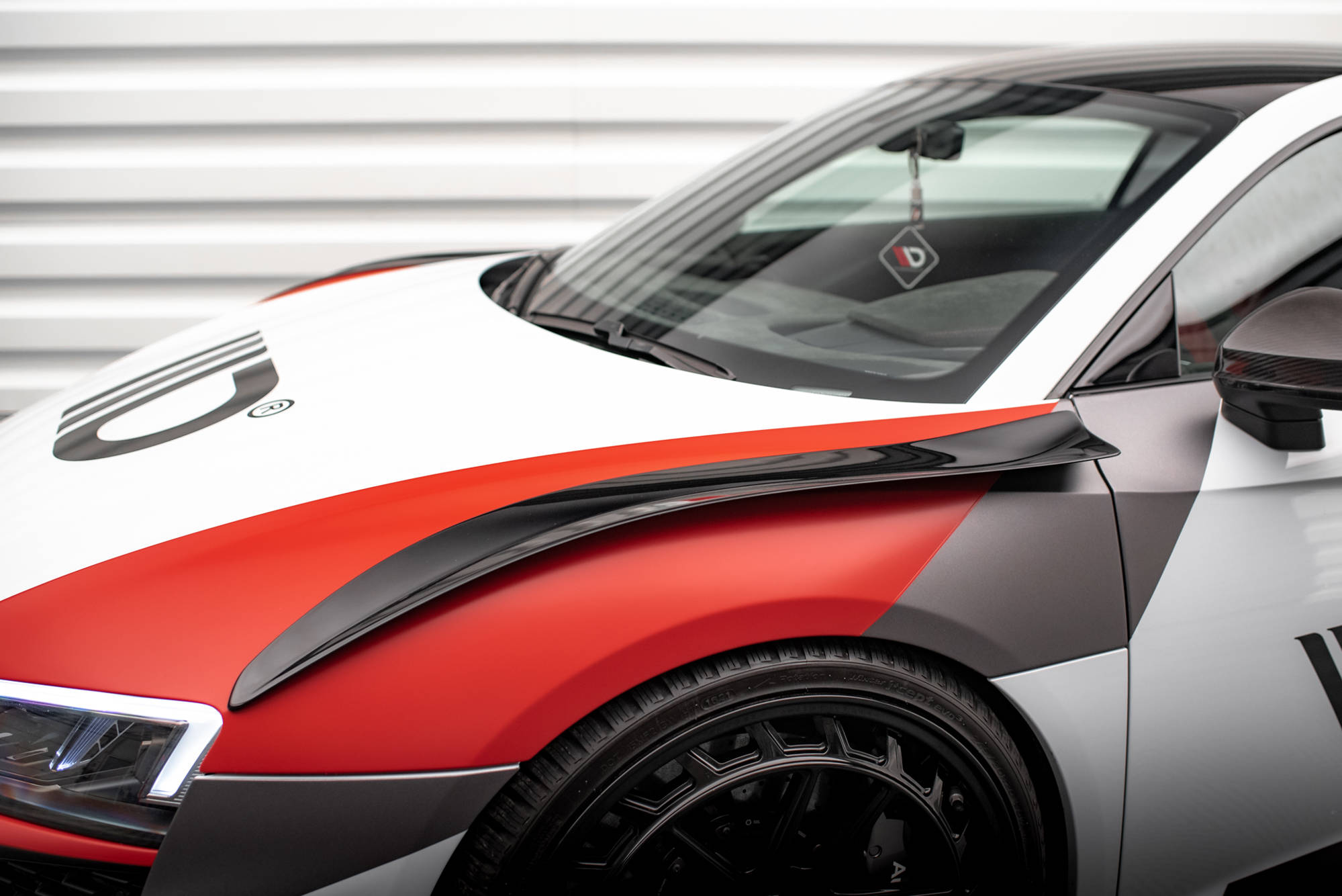 Front Side Wings passend für Audi R8 Mk2 FL schwarz Hochglanz