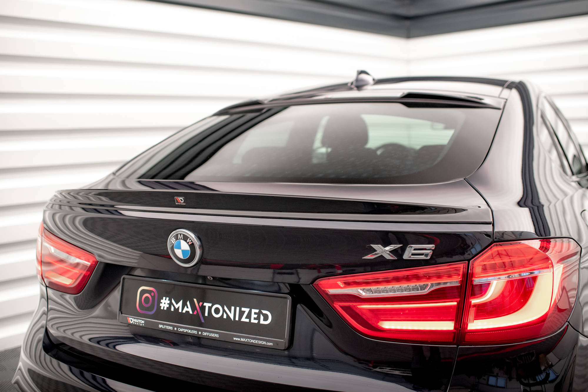 Heck Spoiler Aufsatz Abrisskante 3D V.2 passend für BMW X6 F16 M-Paket / X6 M F86 schwarz Hochglanz