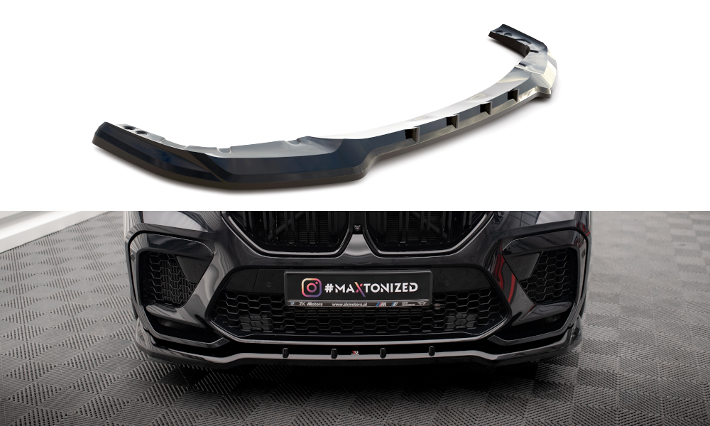 Street+ Spoilerlippe Front Ansatz V.1 passend für BMW X6 M F96 schwarz Hochglanz