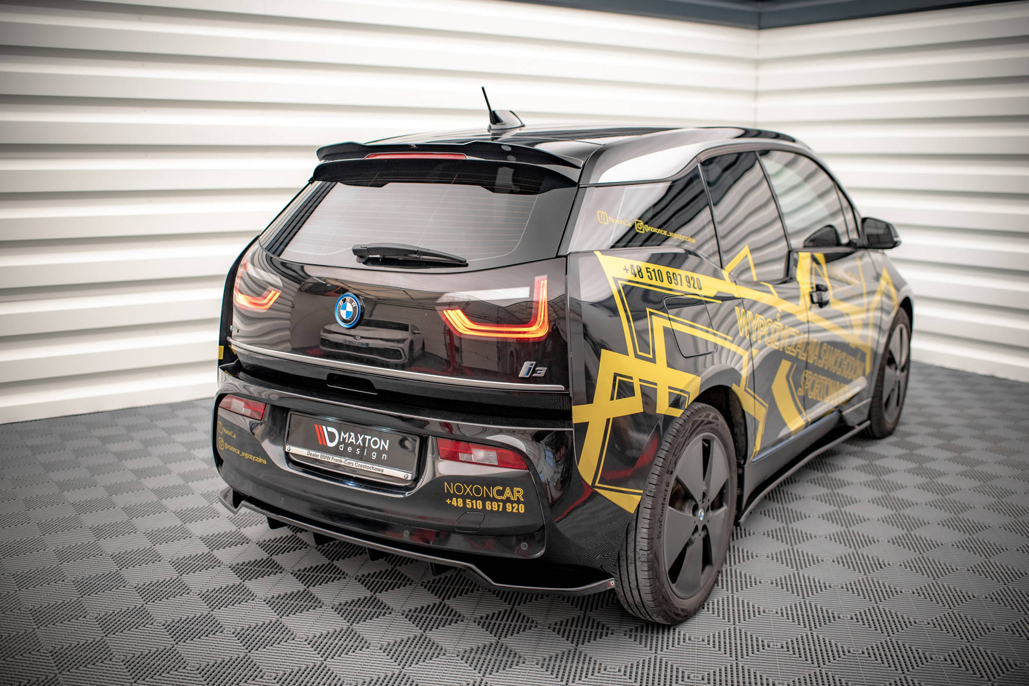 Heck Spoiler Aufsatz Abrisskante passend für BMW i3 S Mk1 FL schwarz Hochglanz
