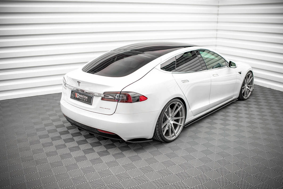 Heckansatz Diffusor passend für Tesla Model S FL schwarz Hochglanz