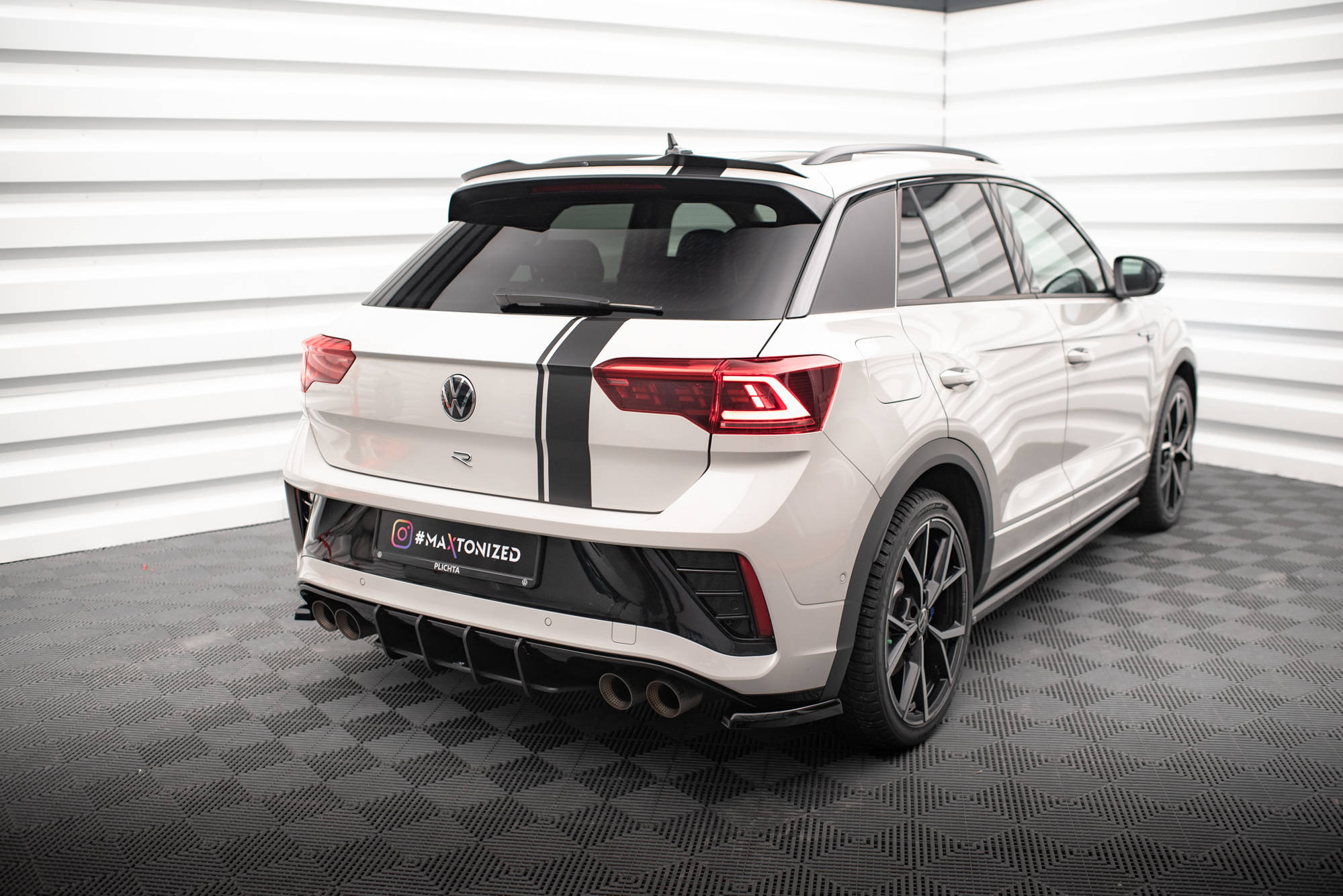 Street Pro Heckschürze Heck Ansatz Diffusor passend für VW T-Roc R Mk1 FL