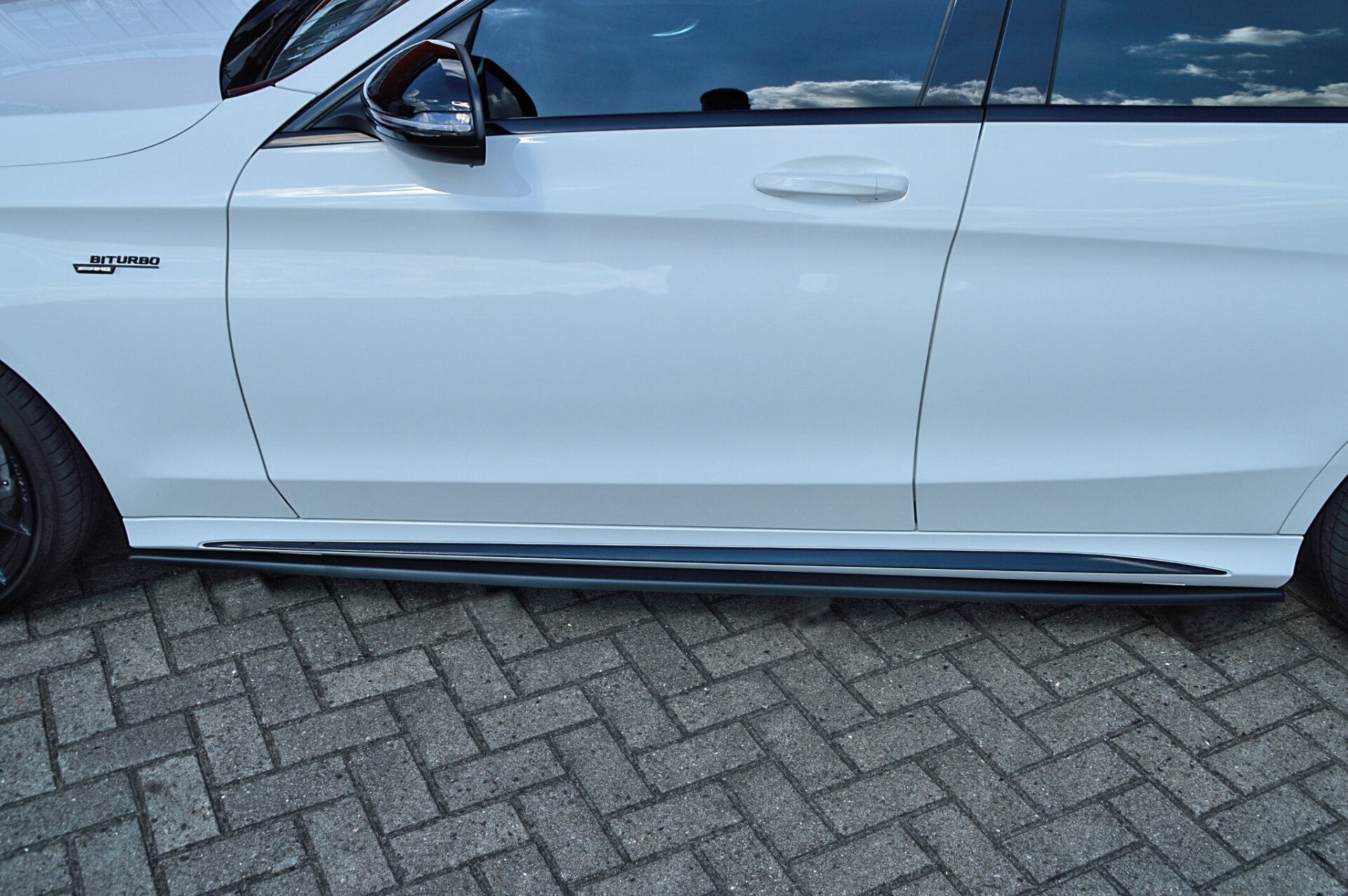 Seitenschweller im Cup Look für C43 AMG, W205 Bj. 2016-2018 Carbon Optik