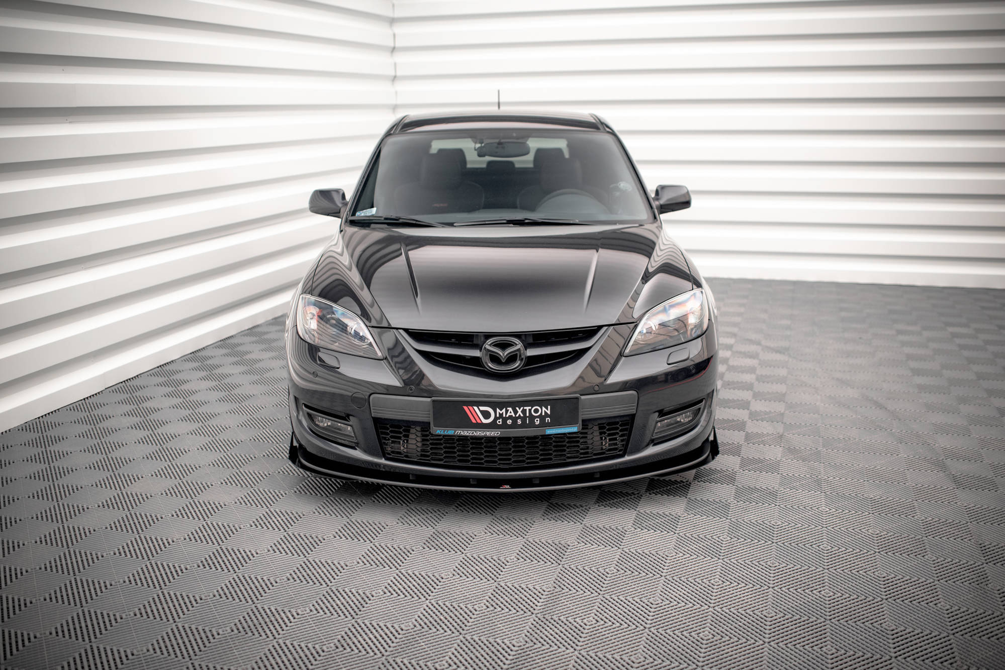 Street Pro Spoilerlippe Front Ansatz passend für Mazda 3 MPS Mk1 rot+ Hochglanz Flaps