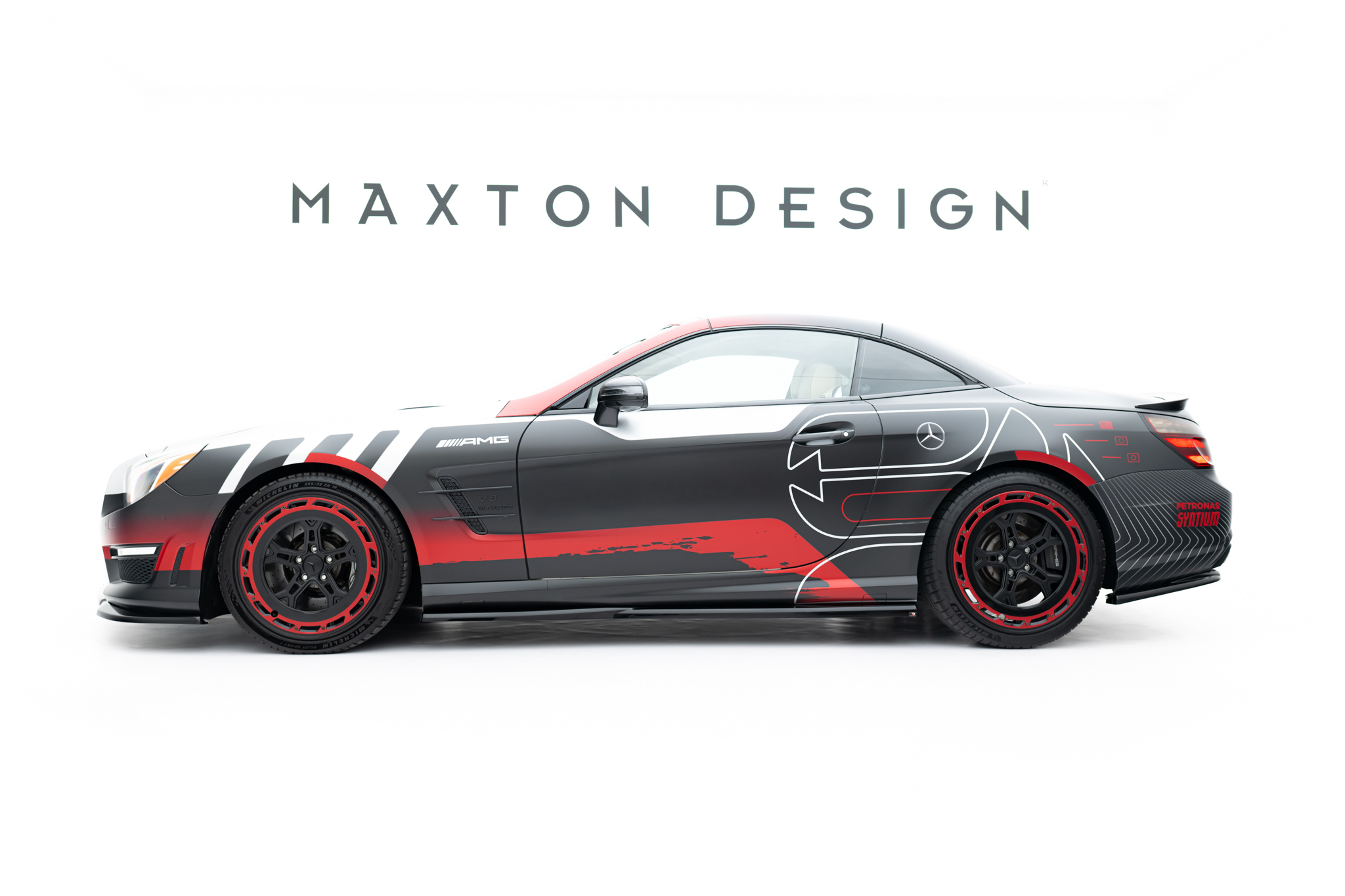 Street+ Seitenschweller Leisten passend für Mercedes SL 63 AMG R231 schwarz Hochglanz