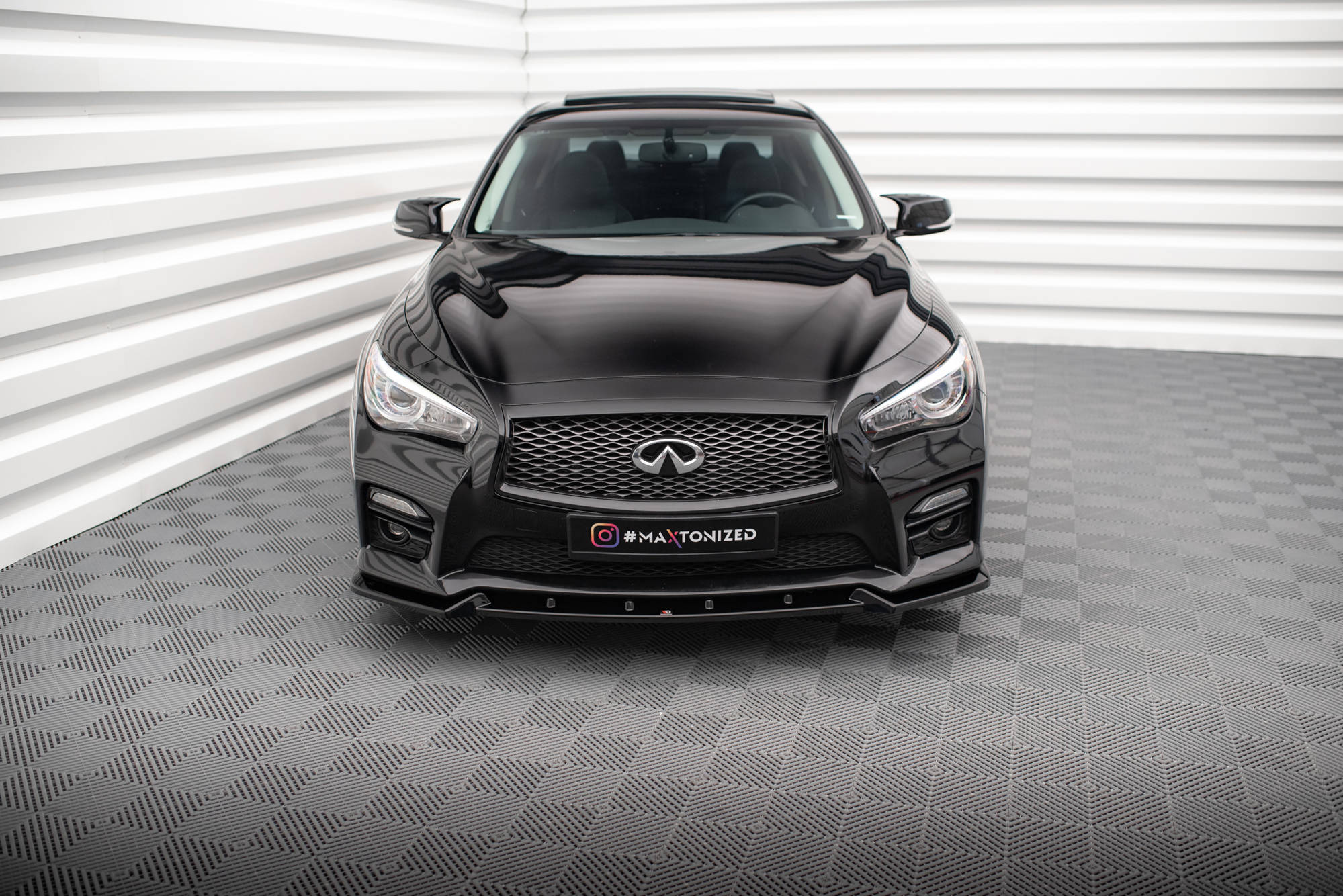 Frontlippe V.2 passend für Infiniti Q50 S Mk1 schwarz Hochglanz