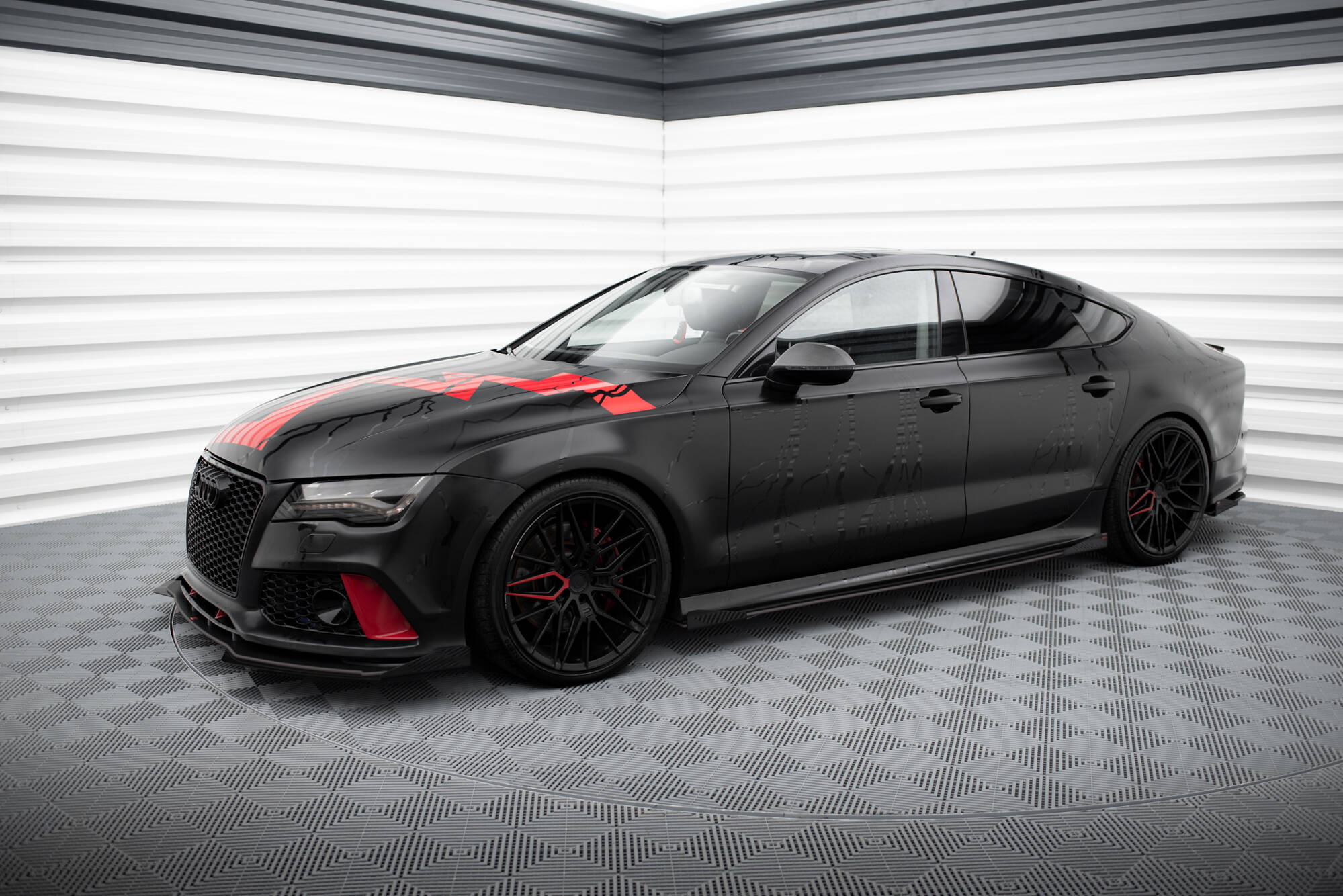 Side Flaps Audi A7 S-Line C7 schwarz Hochglanz