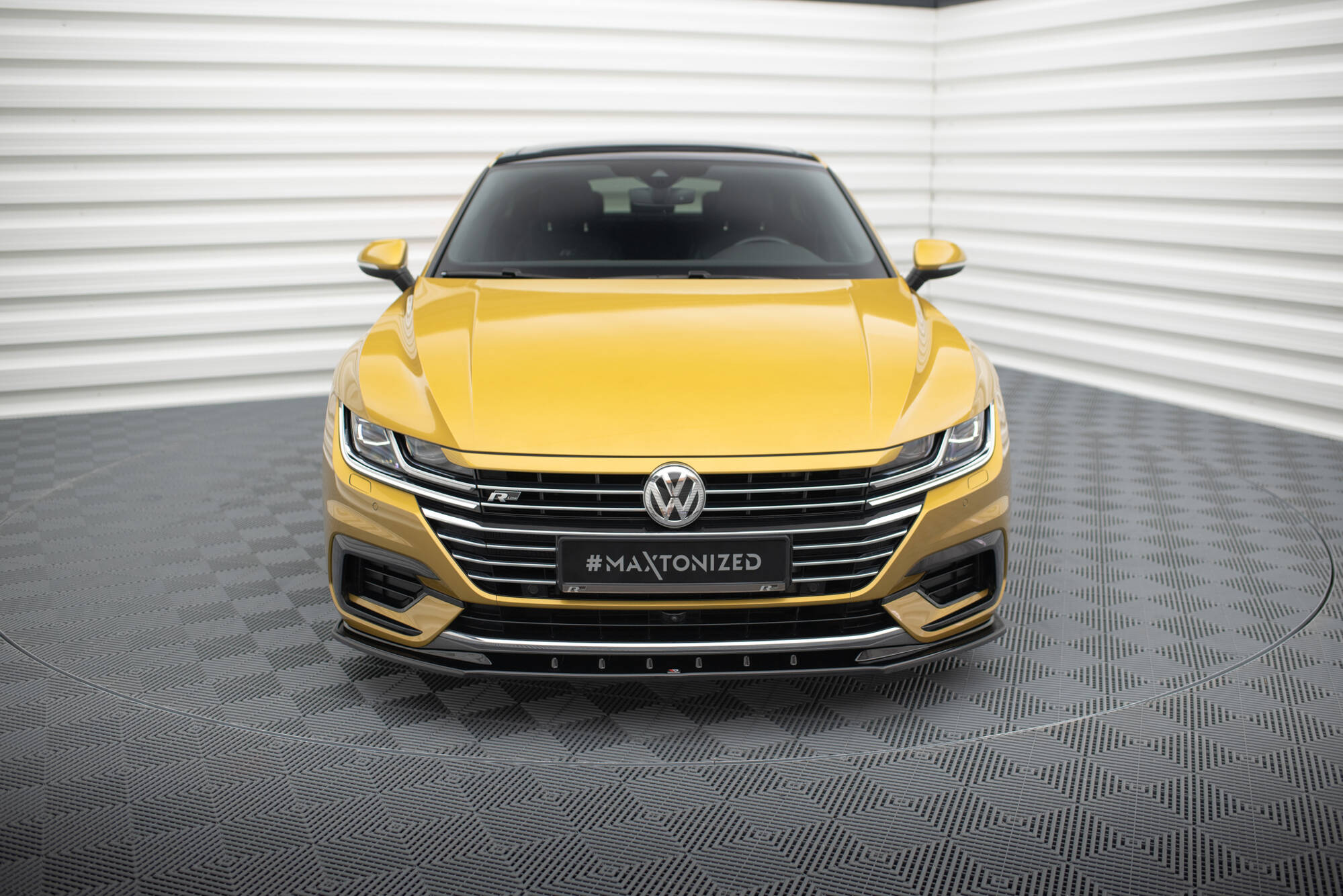 Street+ Spoilerlippe Front Ansatz V.3 passend für VW Arteon R-Line Limousine / Shooting Brake Mk1 schwarz Hochglanz