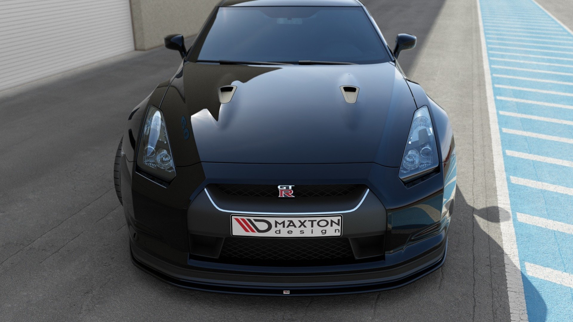 Front Ansatz V.2 für NISSAN GT-R vor Facelift COUPE R35-SERIES schwarz Hochglanz
