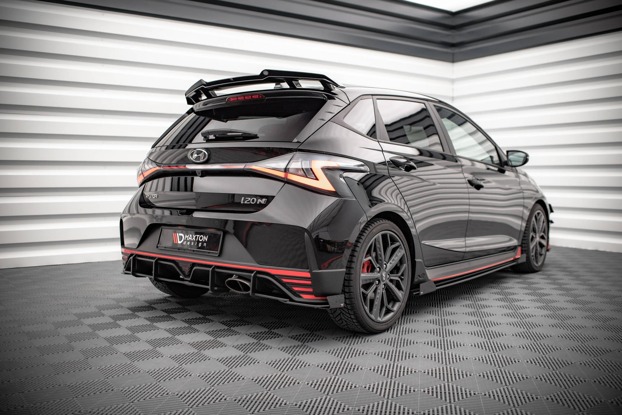 Street Pro Heck Ansatz Flaps passend für Hyundai I20 N Mk3 schwarz Hochglanz