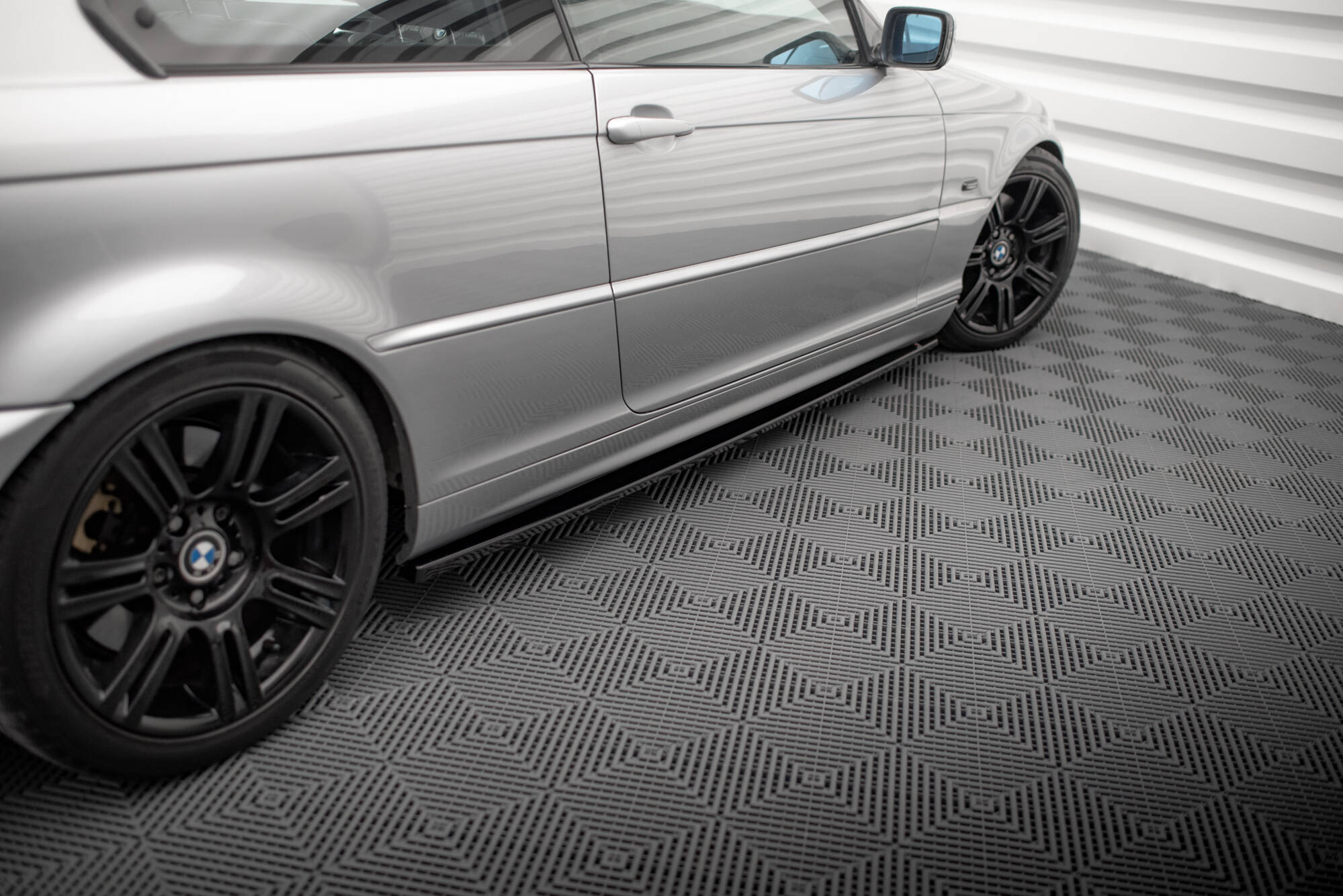 Street+ Seitenschweller Leisten passend für BMW 3er Coupe E46 schwarz Hochglanz