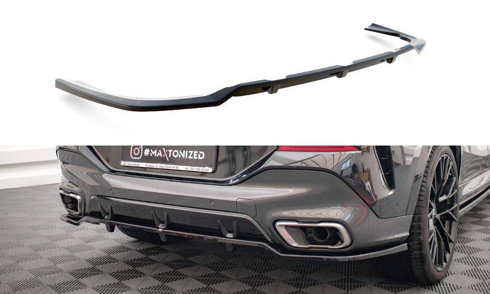 Street+ Mittlerer Diffusor RACE Heck Ansatz V.2 passend für BMW X6 M-Paket G06 schwarz Hochglanz