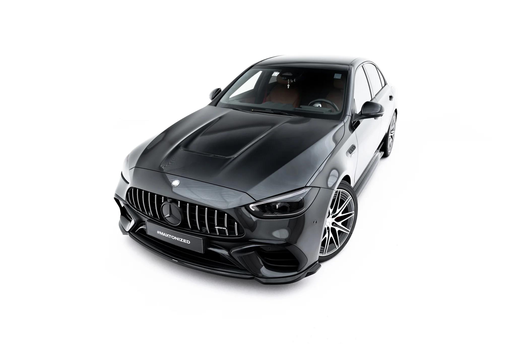 Frontlippe V.2 passend für Mercedes-AMG C63 Limousine / Kombi W206 / S206 schwarz Hochglanz