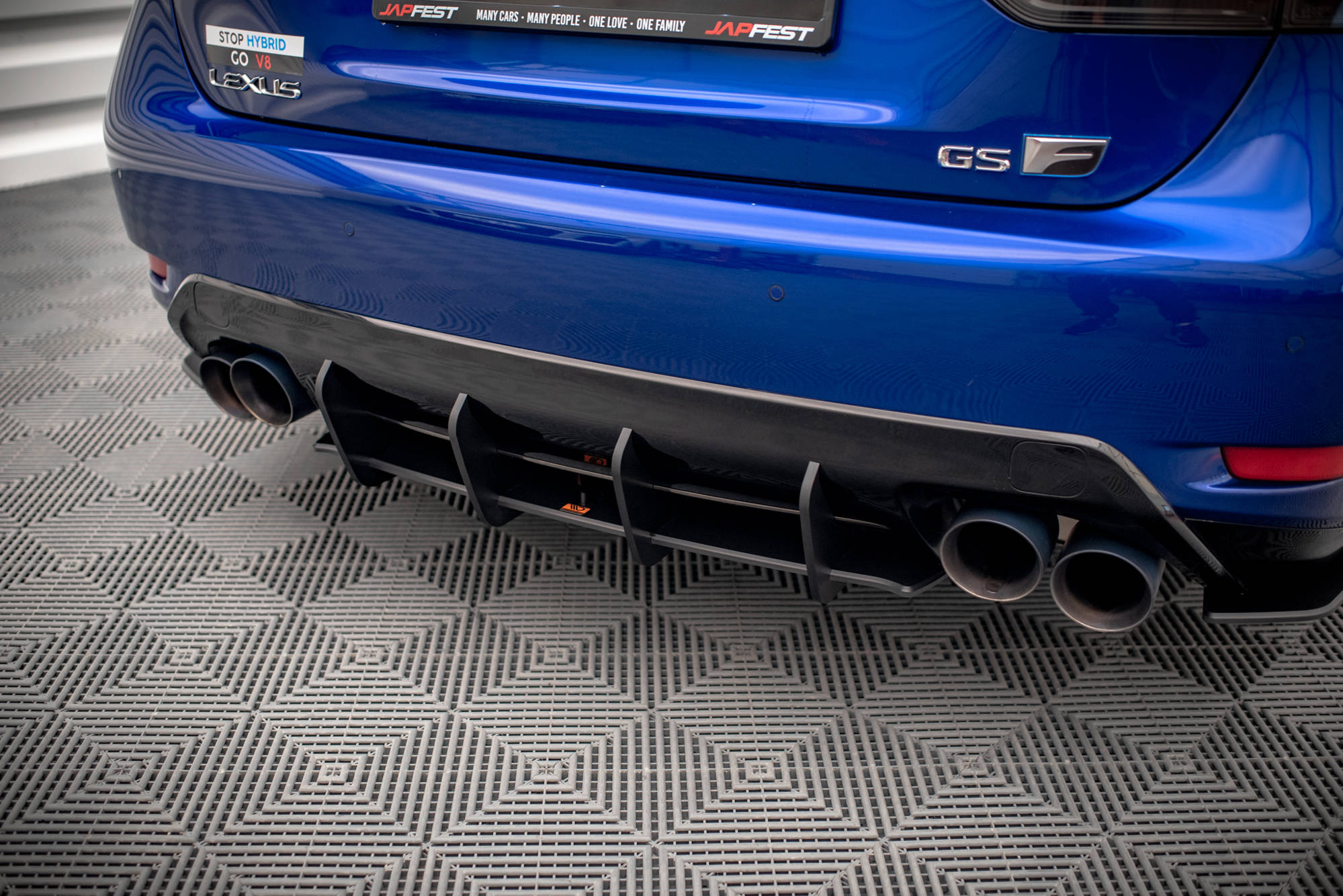 Street Pro Heckschürze Heck Ansatz Diffusor passend für Lexus GS F Mk4 FL rot