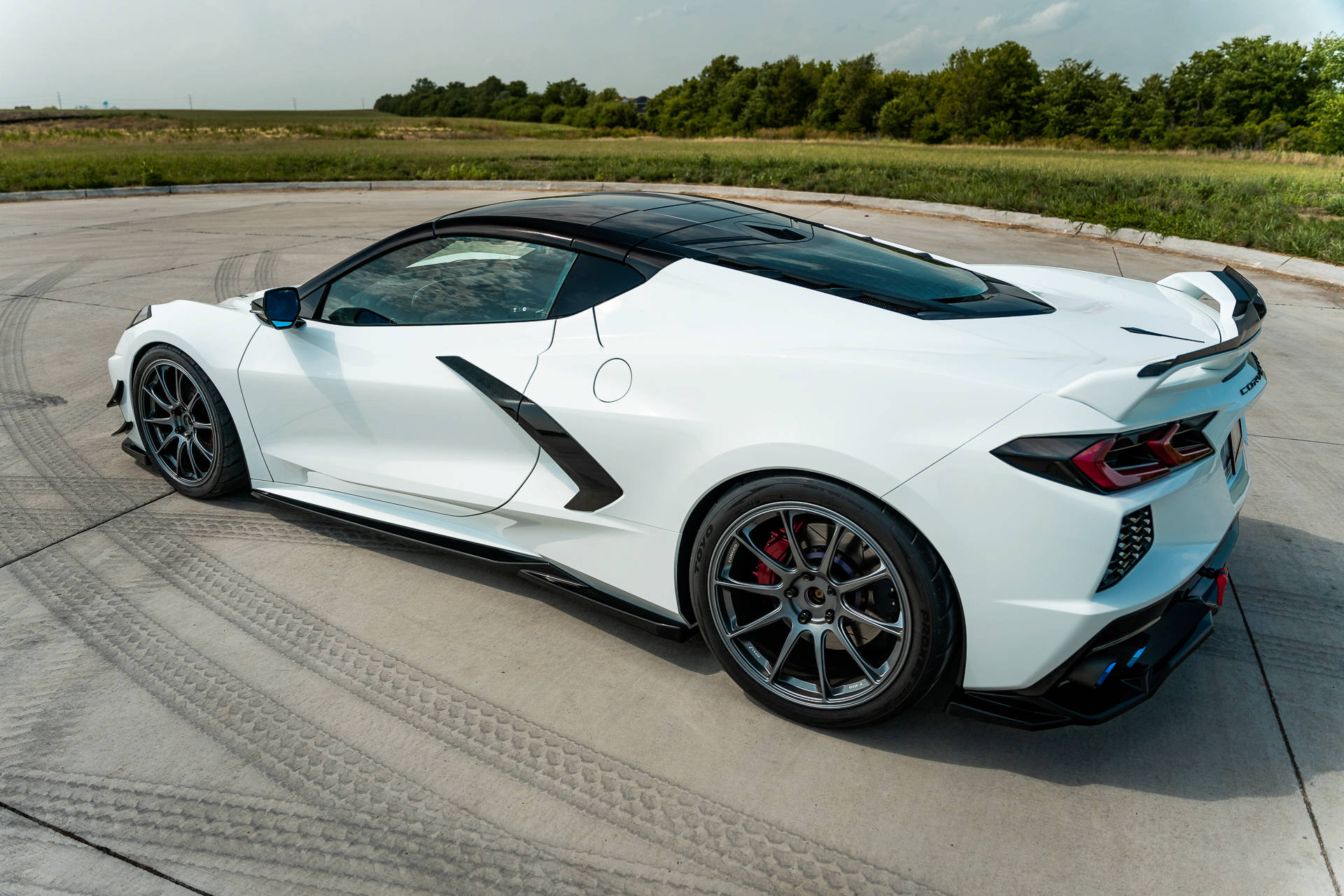 Street+ Seitenschweller Leisten passend für Chevrolet Corvette C8 schwarz Hochglanz