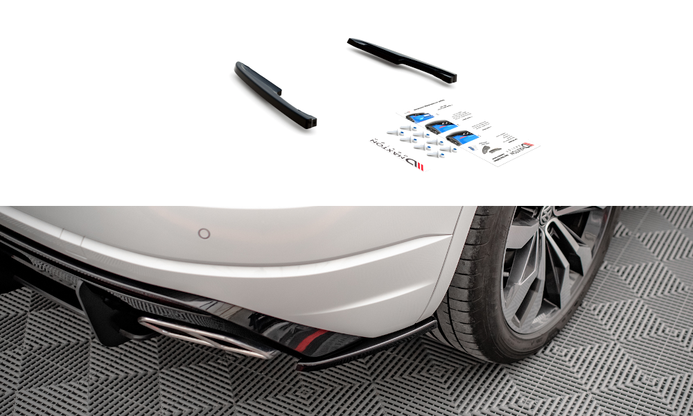 Street+ Heck Ansatz Flaps passend für VW Touareg R-line Mk3 schwarz Hochglanz