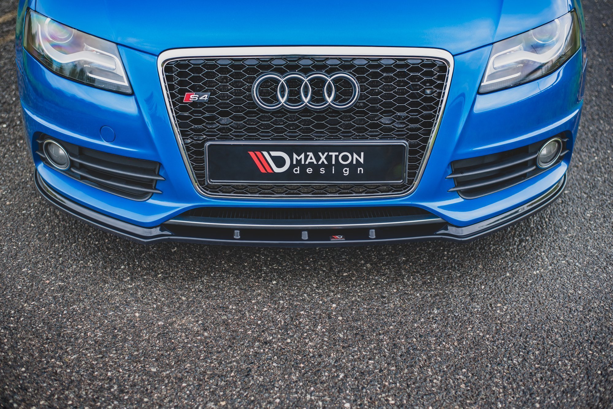 Street+ Spoilerlippe Front Ansatz V.1 passend für Audi S4 / A4 S-Line B8 schwarz Hochglanz