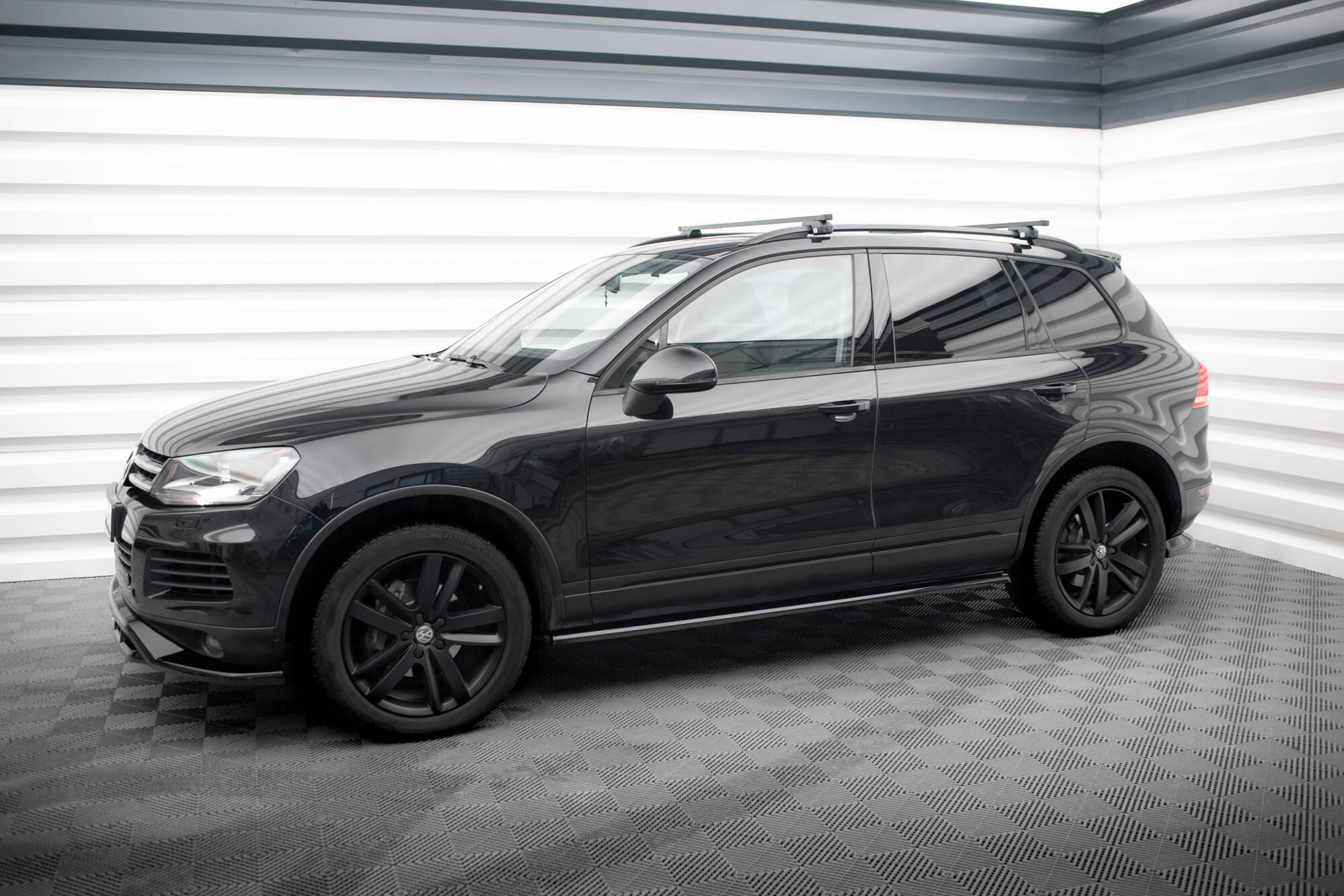 Street+ Seitenschweller Leisten passend für VW Touareg Mk2 schwarz Hochglanz