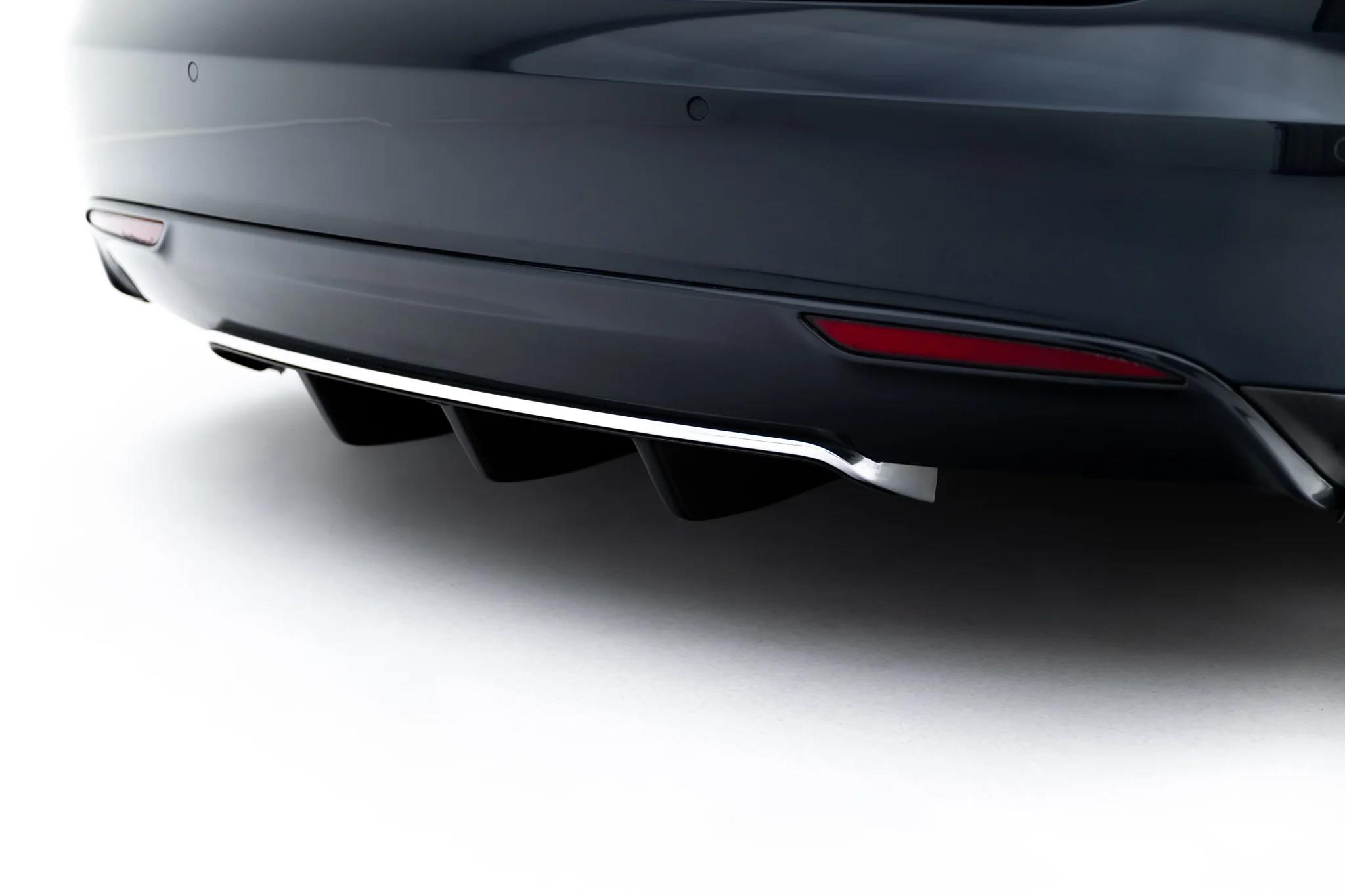 Heckansatz Diffusor passend für Tesla Model S Mk1 schwarz Hochglanz