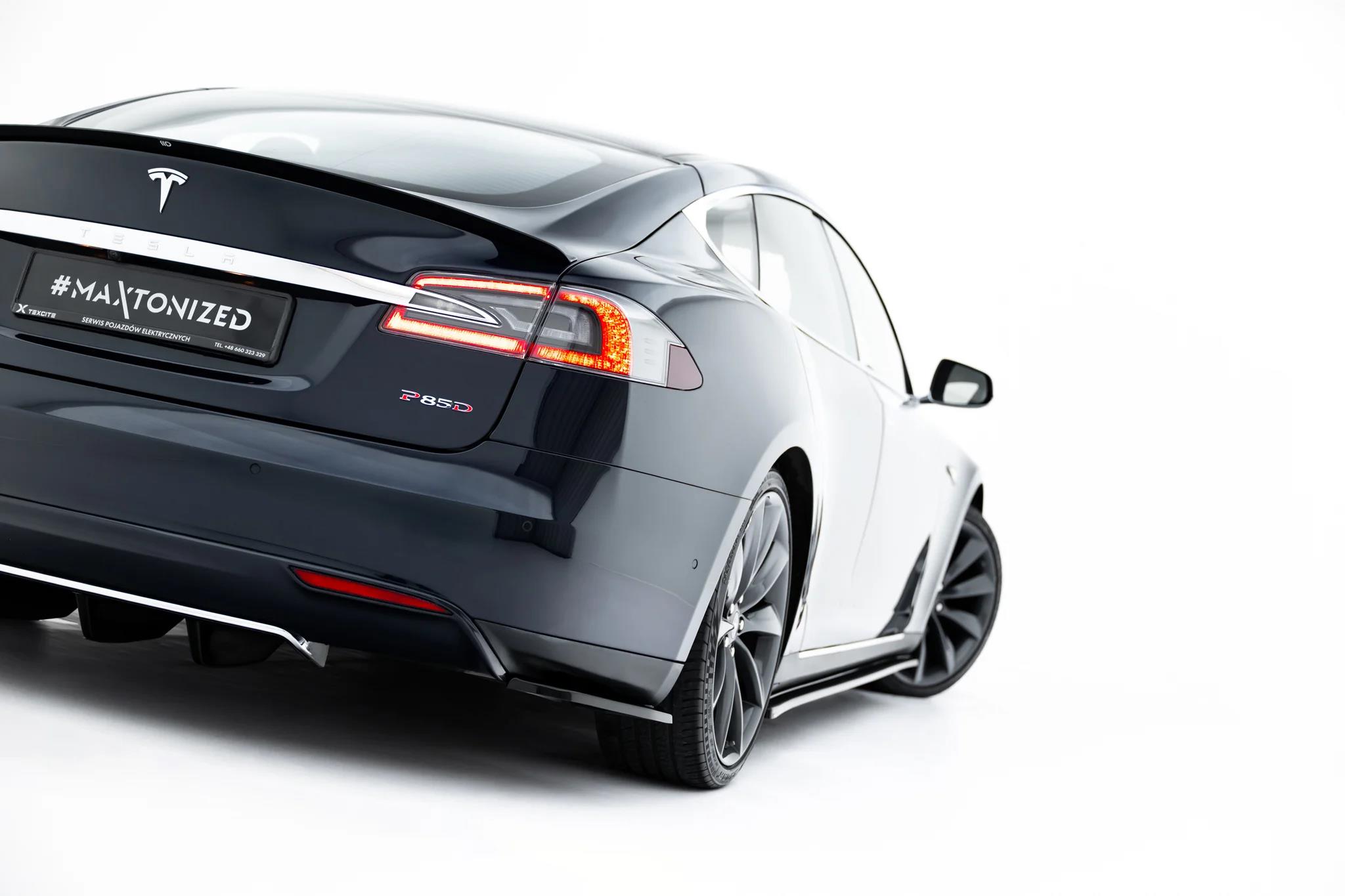Diffusor Flaps V.1 passend für Tesla Model S Mk1 schwarz Hochglanz