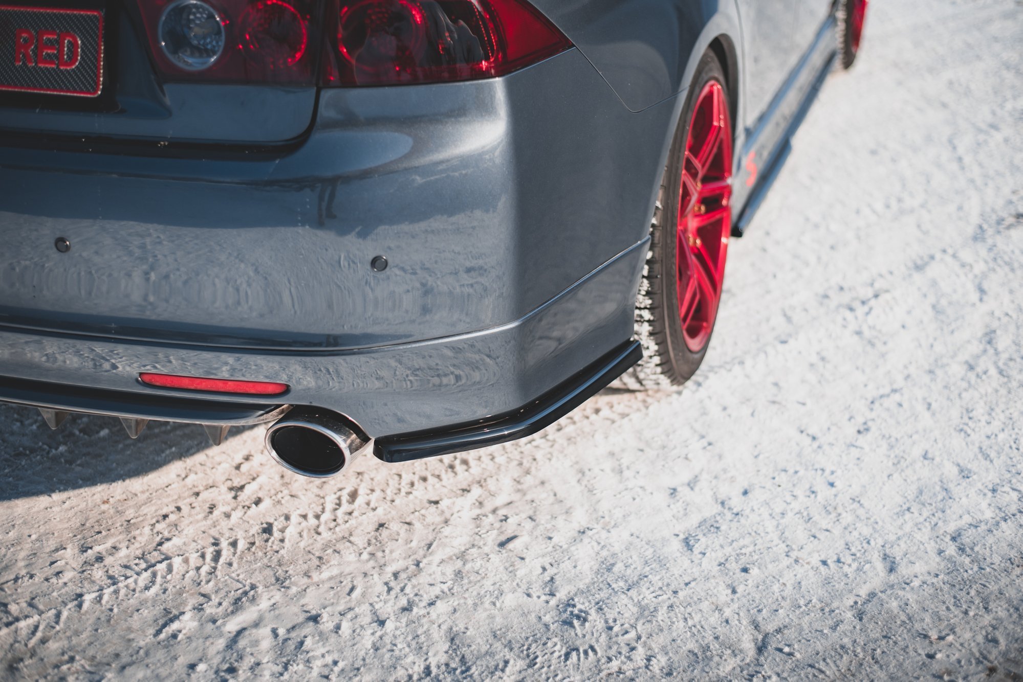 Street+ Heck Ansatz Flaps V.2 passend für Honda Accord Mk7 Type-S schwarz Hochglanz