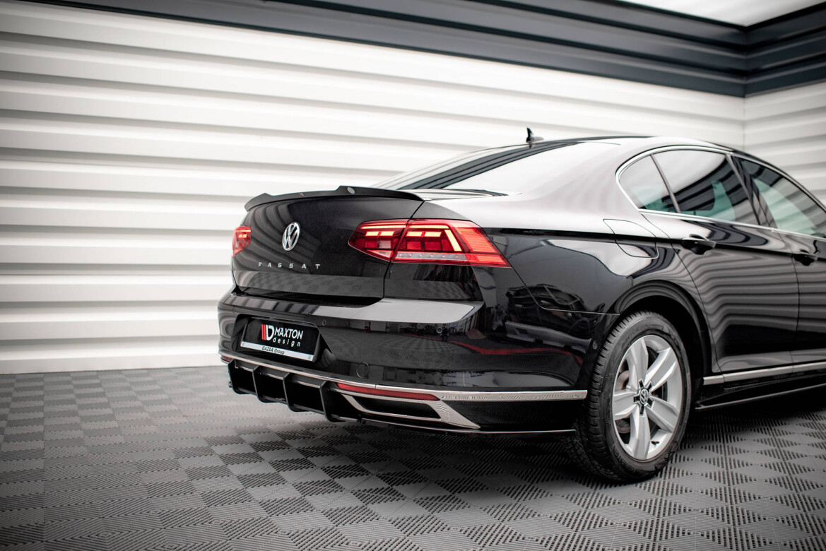 Heckansatz Diffusor passend für VW Passat B8 FL roter Kern