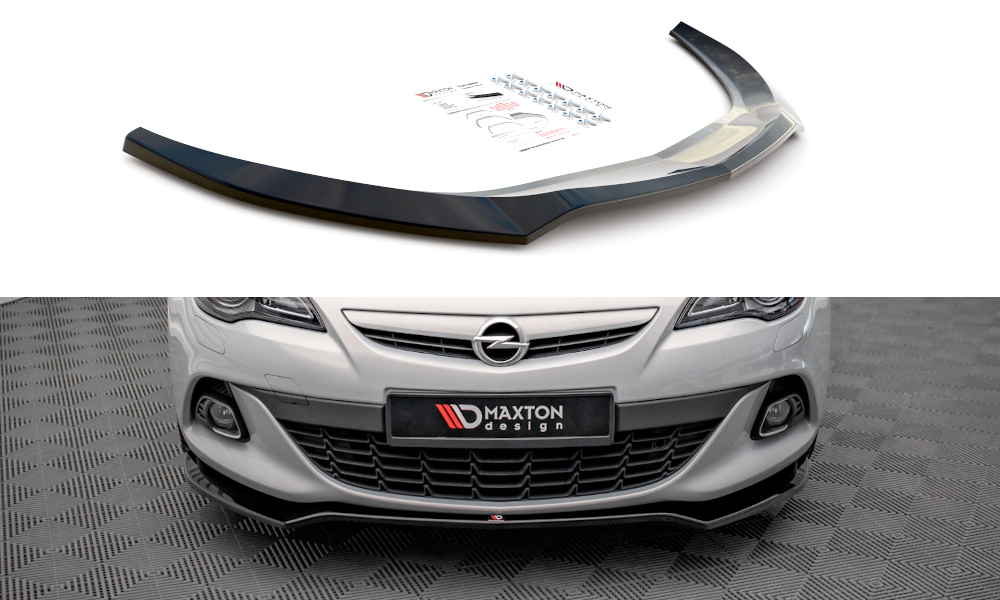 Street+ Spoilerlippe Front Ansatz V.2 passend für Opel Astra GTC OPC-Line J schwarz Hochglanz