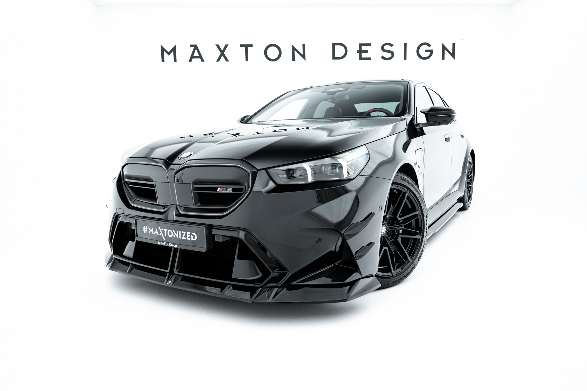 Street+ Spoilerlippe Front Ansatz V.1 passend für BMW M5 Limousine / Touring G90 schwarz Hochglanz
