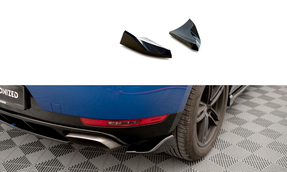 Street+ Heck Ansatz Flaps passend für Porsche Macan Mk1 schwarz Hochglanz