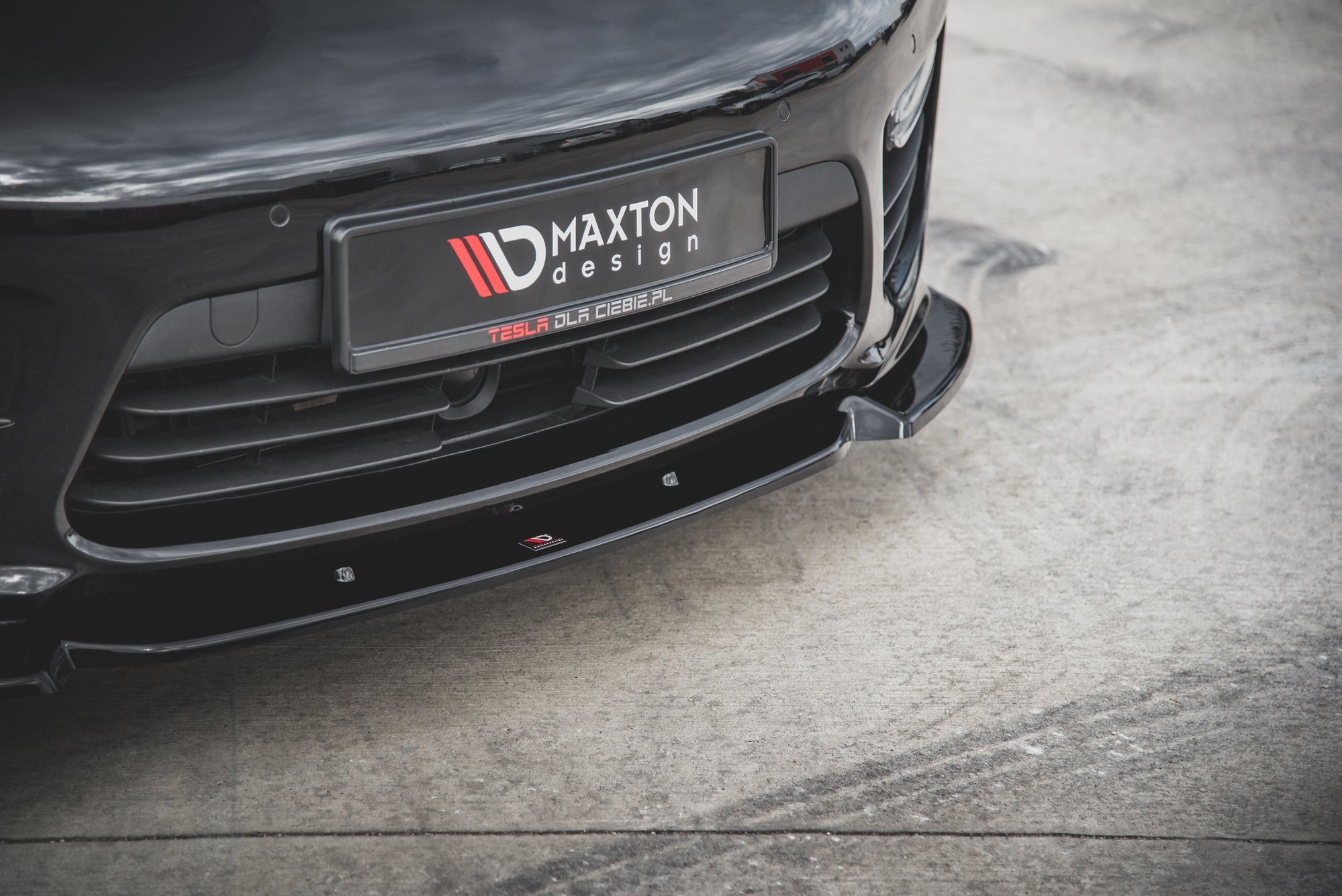 Street+ Spoilerlippe Front Ansatz V.1 passend für Porsche Panamera Turbo 970 FL schwarz Hochglanz