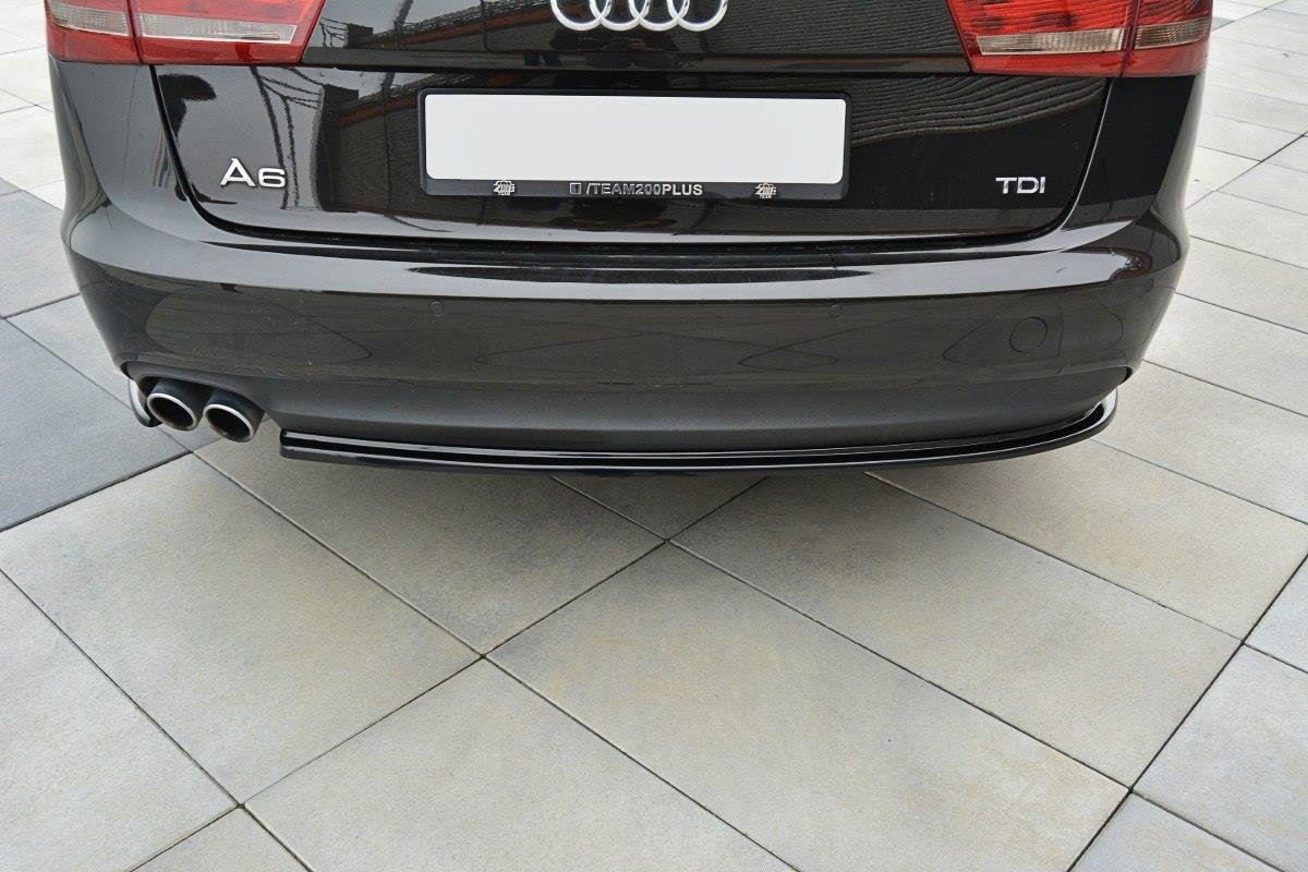 Heck Ansatz Flaps Diffusor für Audi A6 Avant / Limousine C7 schwarz Hochglanz