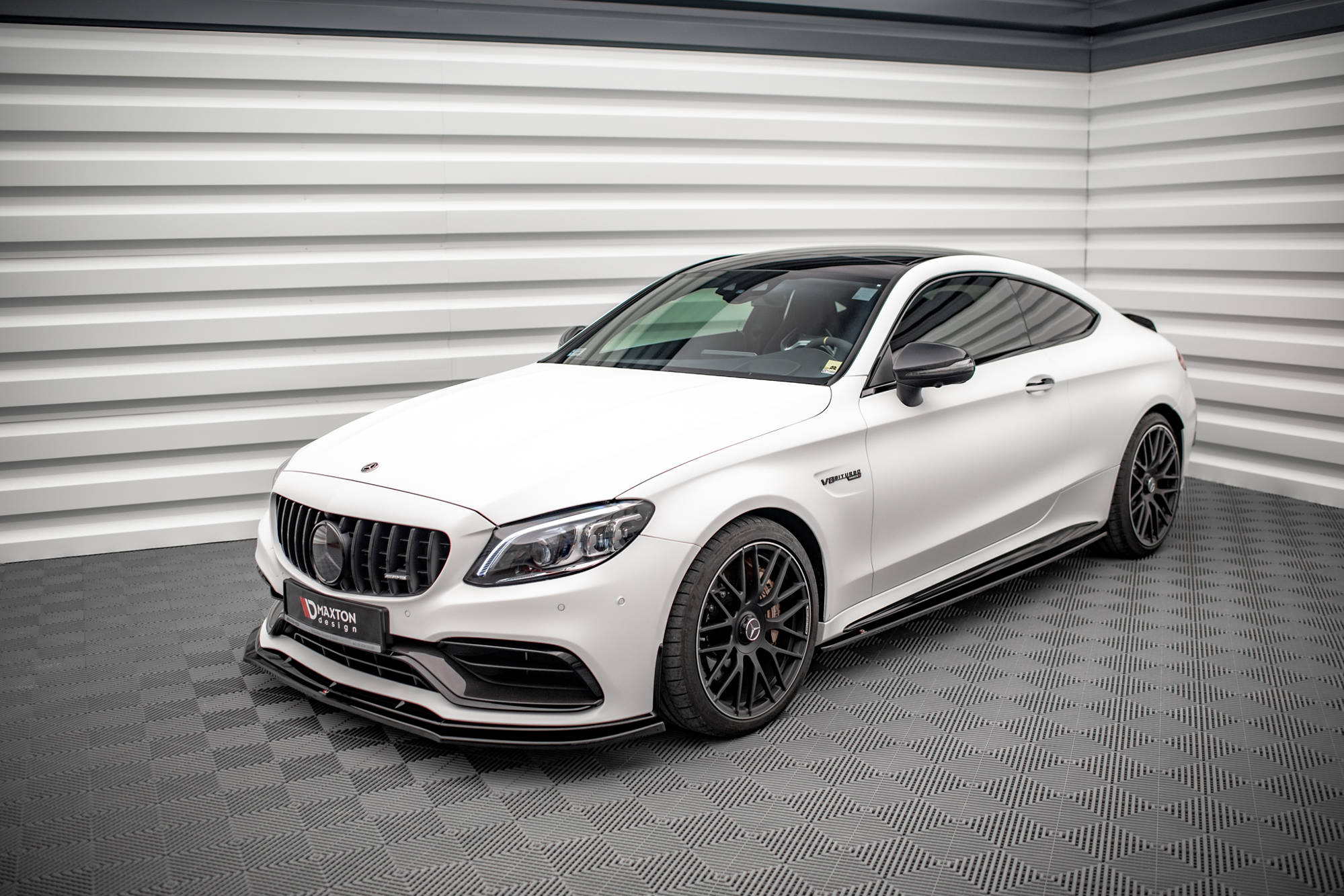 Street+ Seitenschweller Leisten V.1 passend für Mercedes-AMG C 63 AMG Coupe C205 FL schwarz matt