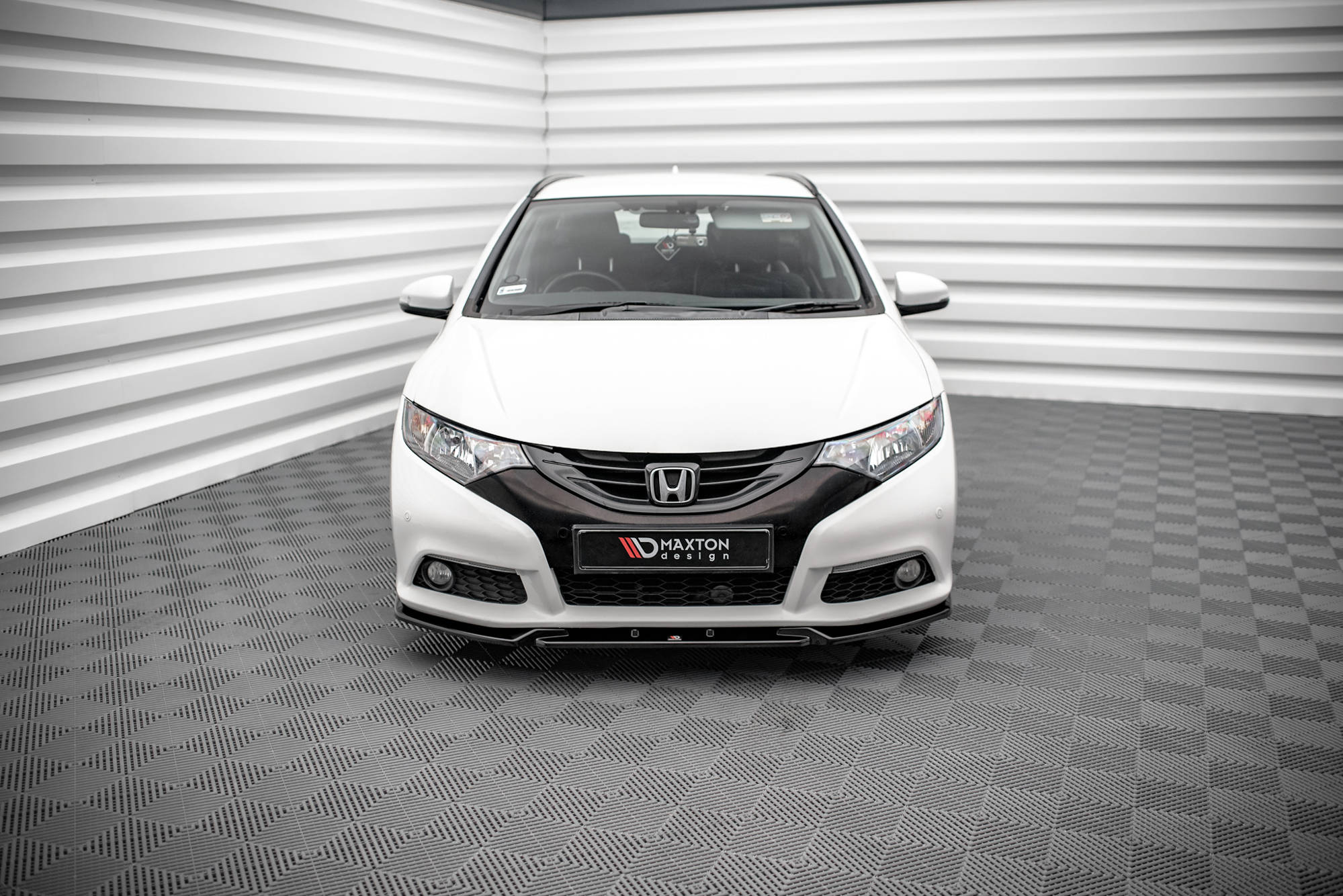 Street+ Spoilerlippe Front Ansatz V.2 passend für Honda Civic Mk9 schwarz Hochglanz