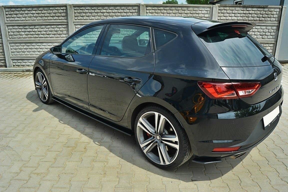 Street+ Seitenschweller Leisten passend für Seat Leon III CUPRA / FR schwarz Hochglanz