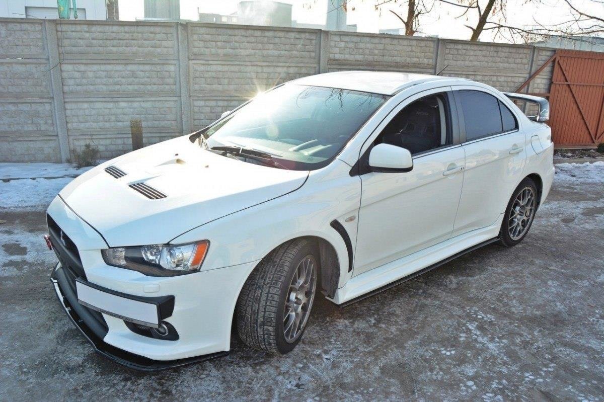 Street+ Seitenschweller Leisten passend für Mitsubishi Lancer Evo X schwarz Hochglanz
