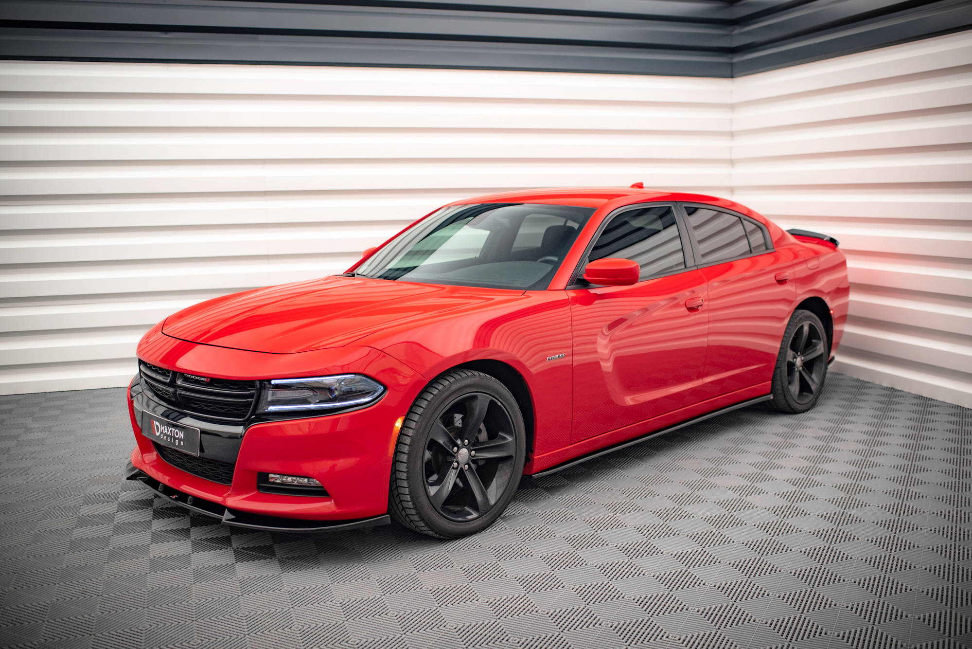 Street+ Seitenschweller Leisten passend für Dodge Charger RT Mk7 FL schwarz Hochglanz