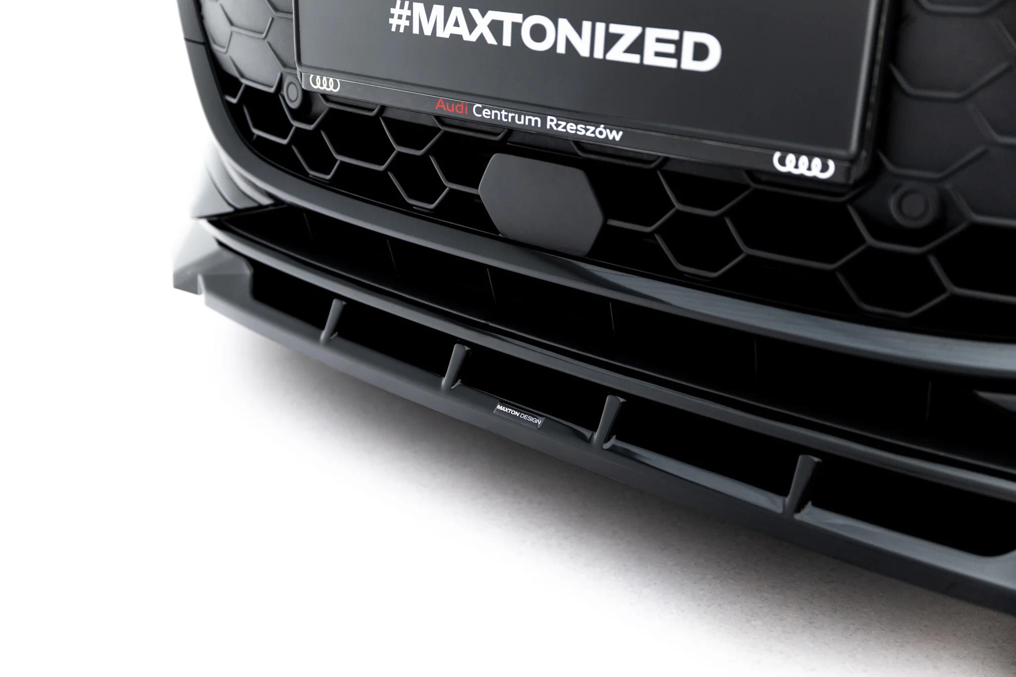 Street+ Spoilerlippe Front Ansatz V.1 passend für Audi A3 Limousine 8Y Facelift schwarz Hochglanz