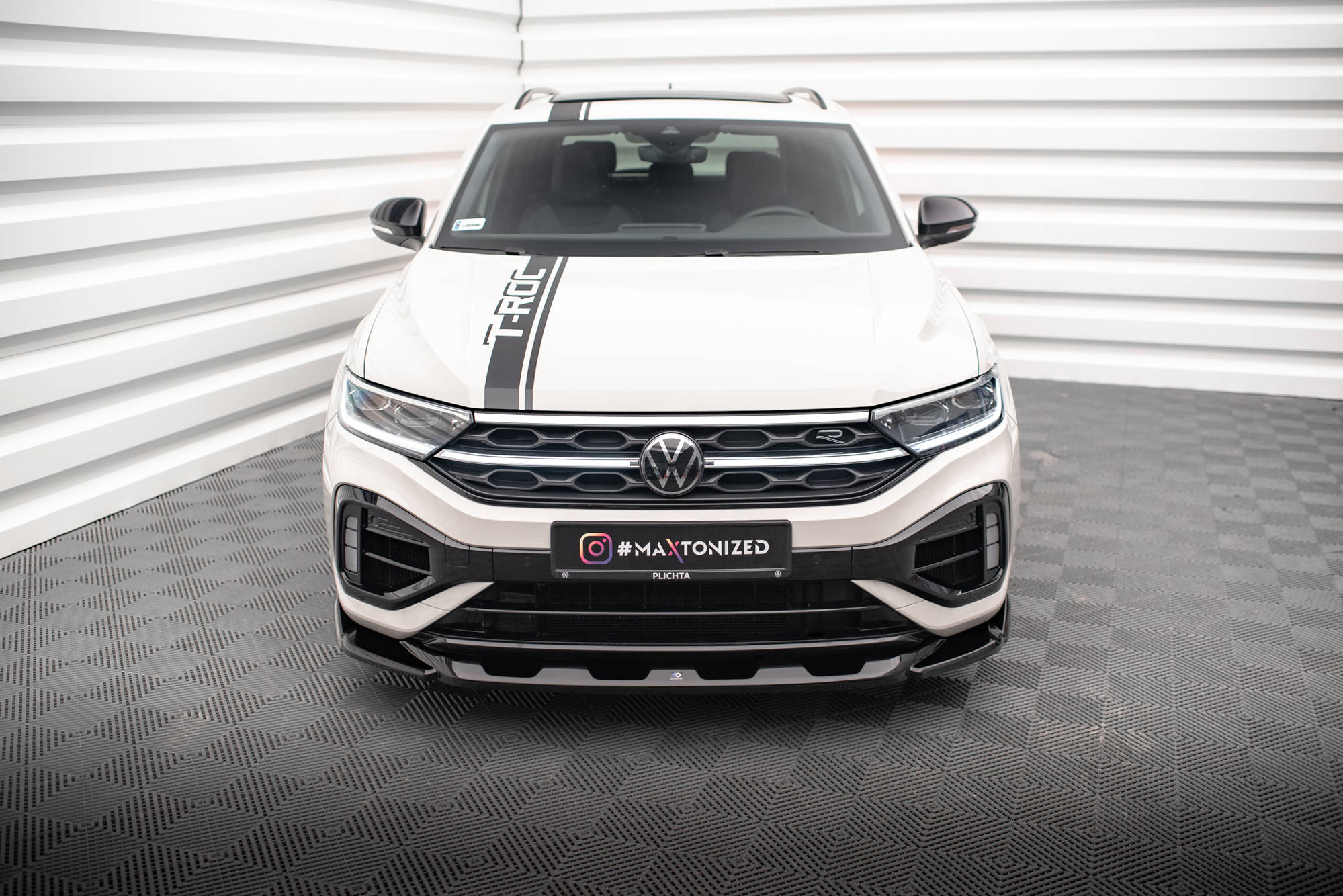 Street+ Spoilerlippe Front Ansatz V.2 passend für VW T-Roc R / R-Line Mk1 FL schwarz Hochglanz